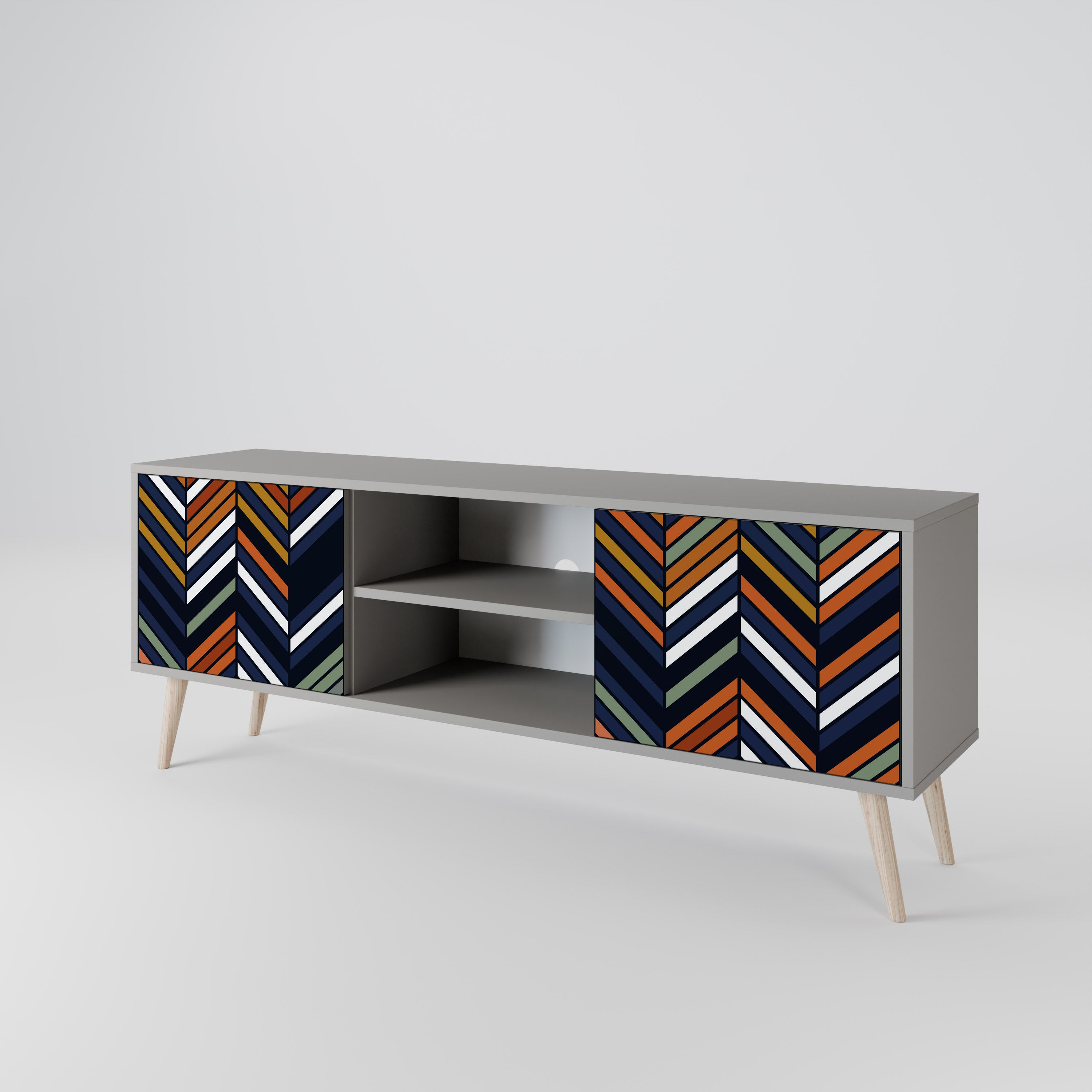 VIBRANT PATCHWORK Szafka RTV 2-drzwiowa korpus Szary