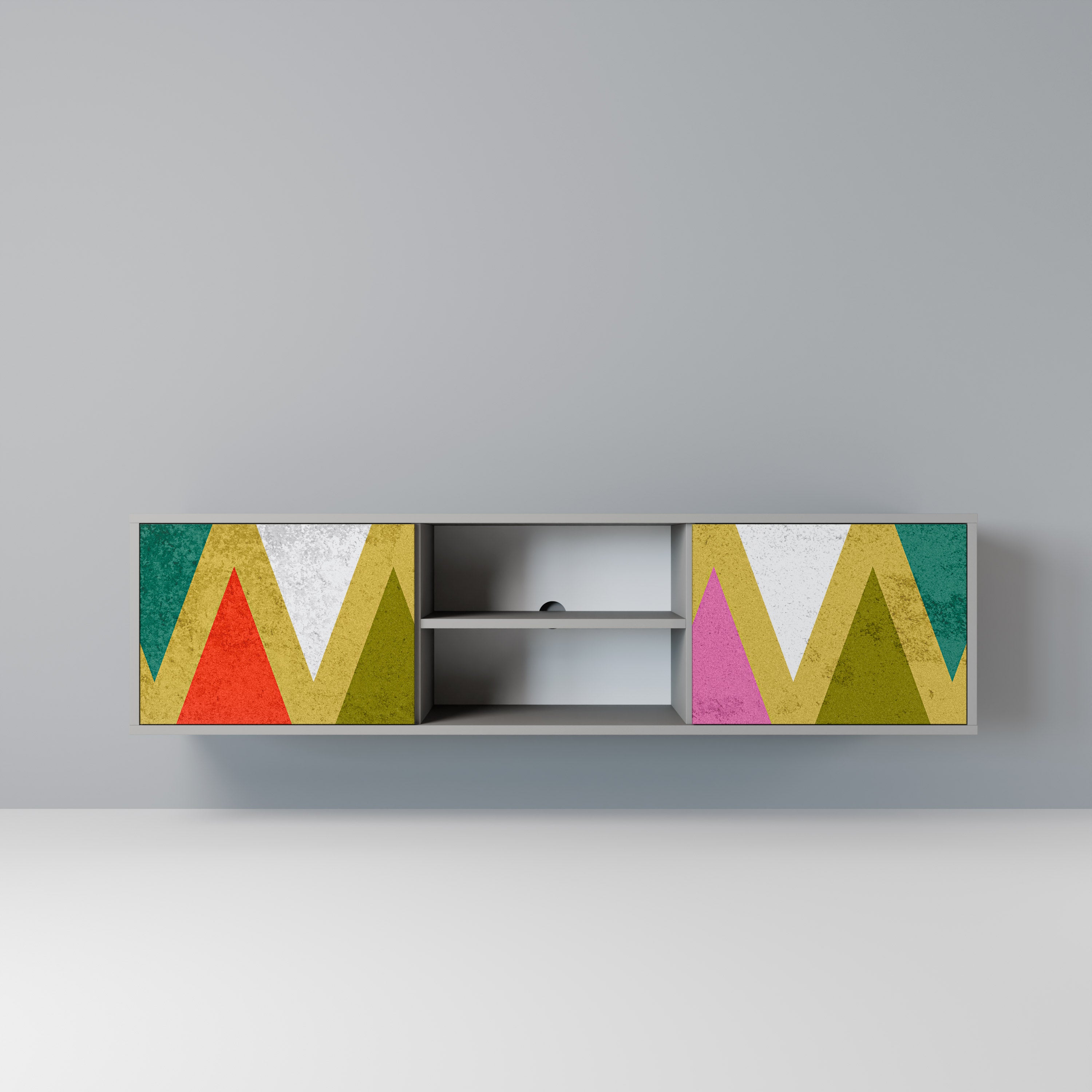 COLORFUL TRIANGLES Szafka RTV 2-drzwiowa korpus Szary