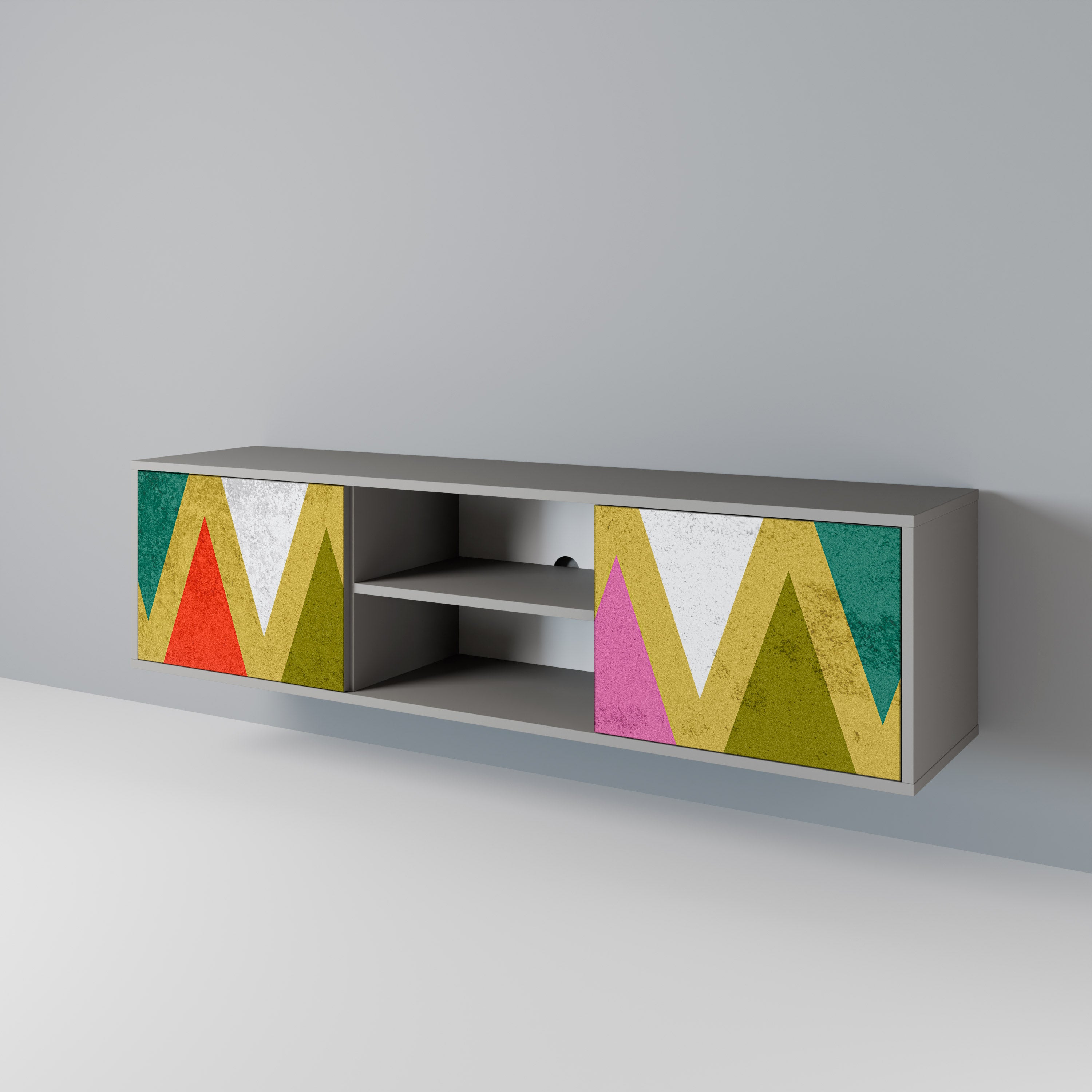 COLORFUL TRIANGLES Szafka RTV 2-drzwiowa korpus Szary