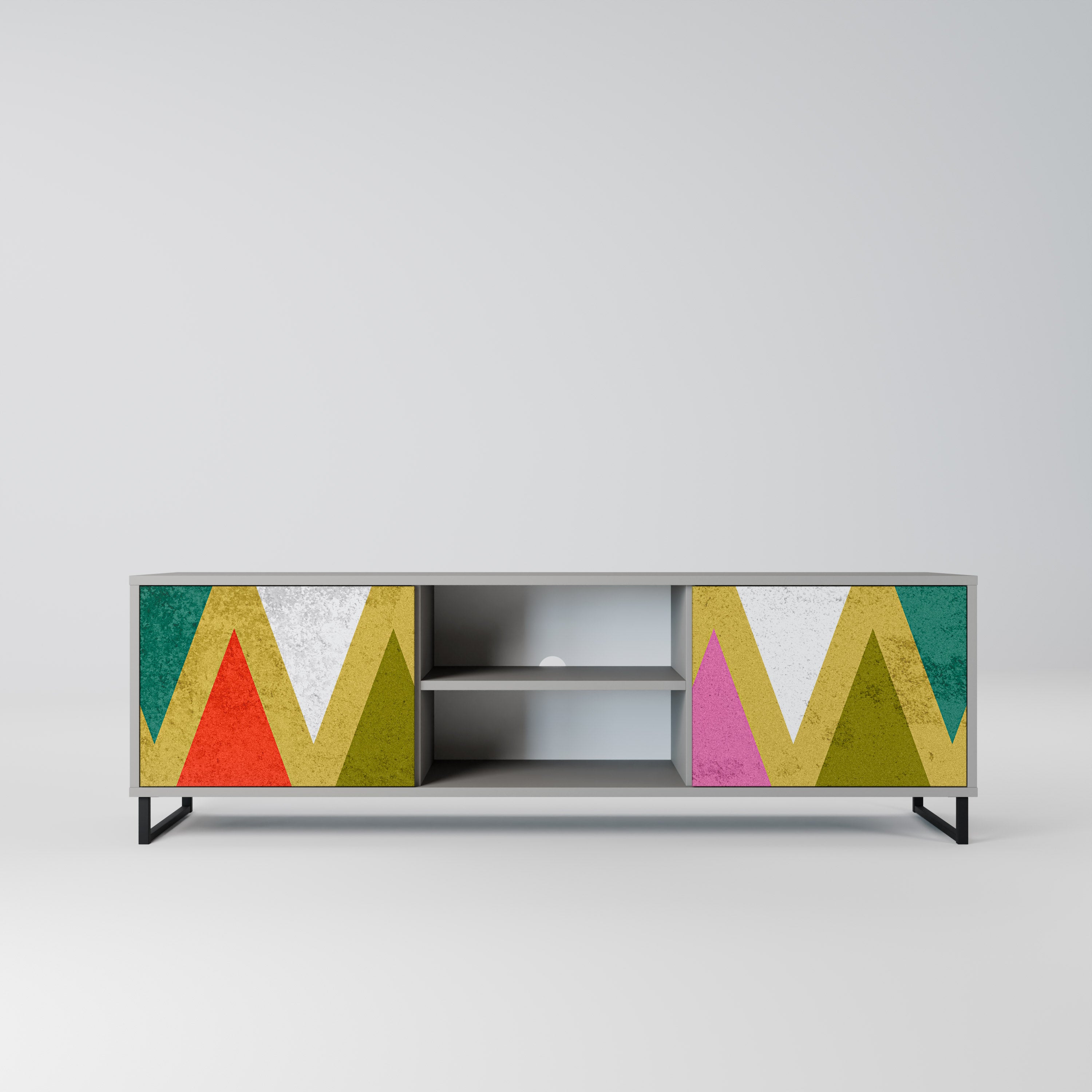 COLORFUL TRIANGLES Szafka RTV 2-drzwiowa korpus Szary