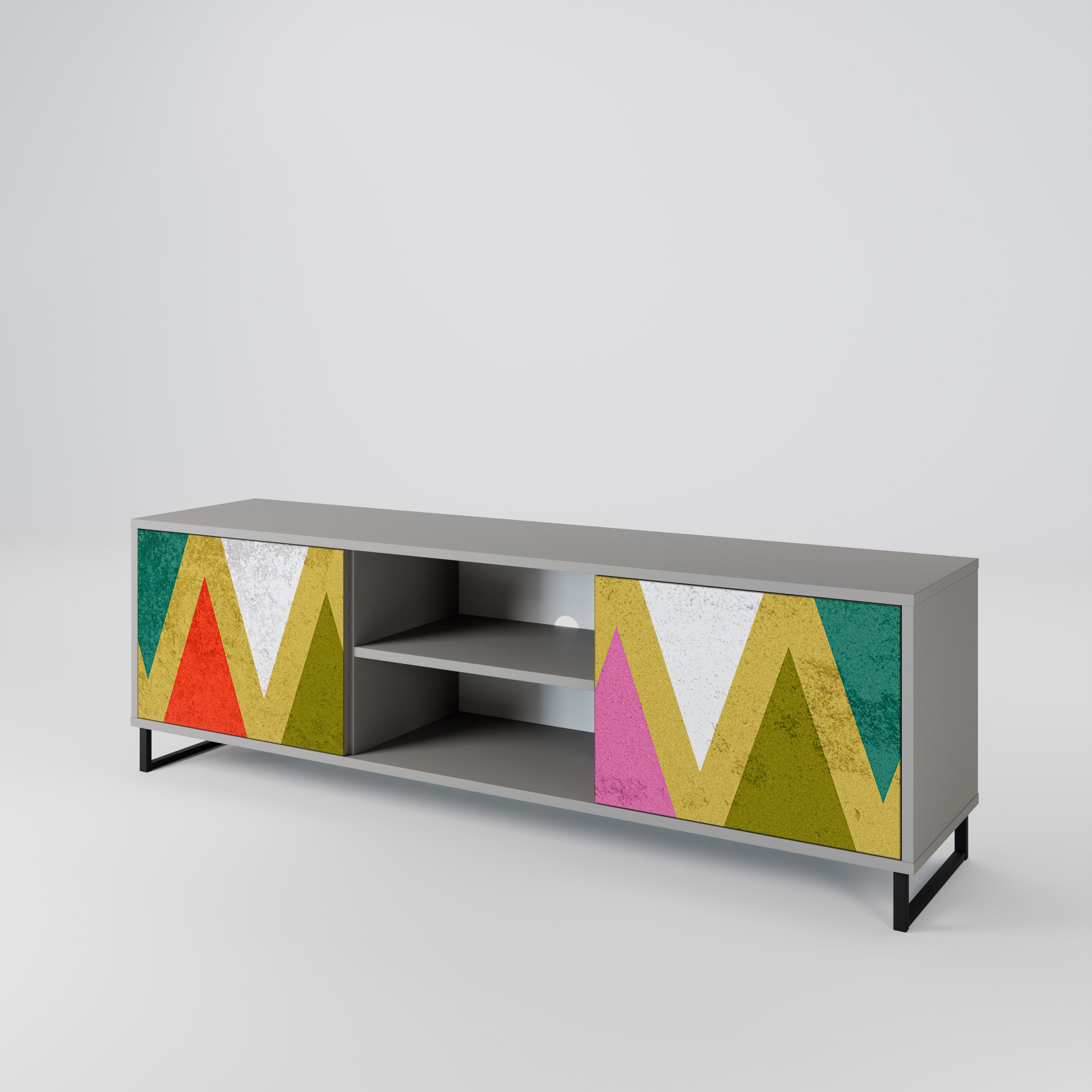 COLORFUL TRIANGLES Szafka RTV 2-drzwiowa korpus Szary