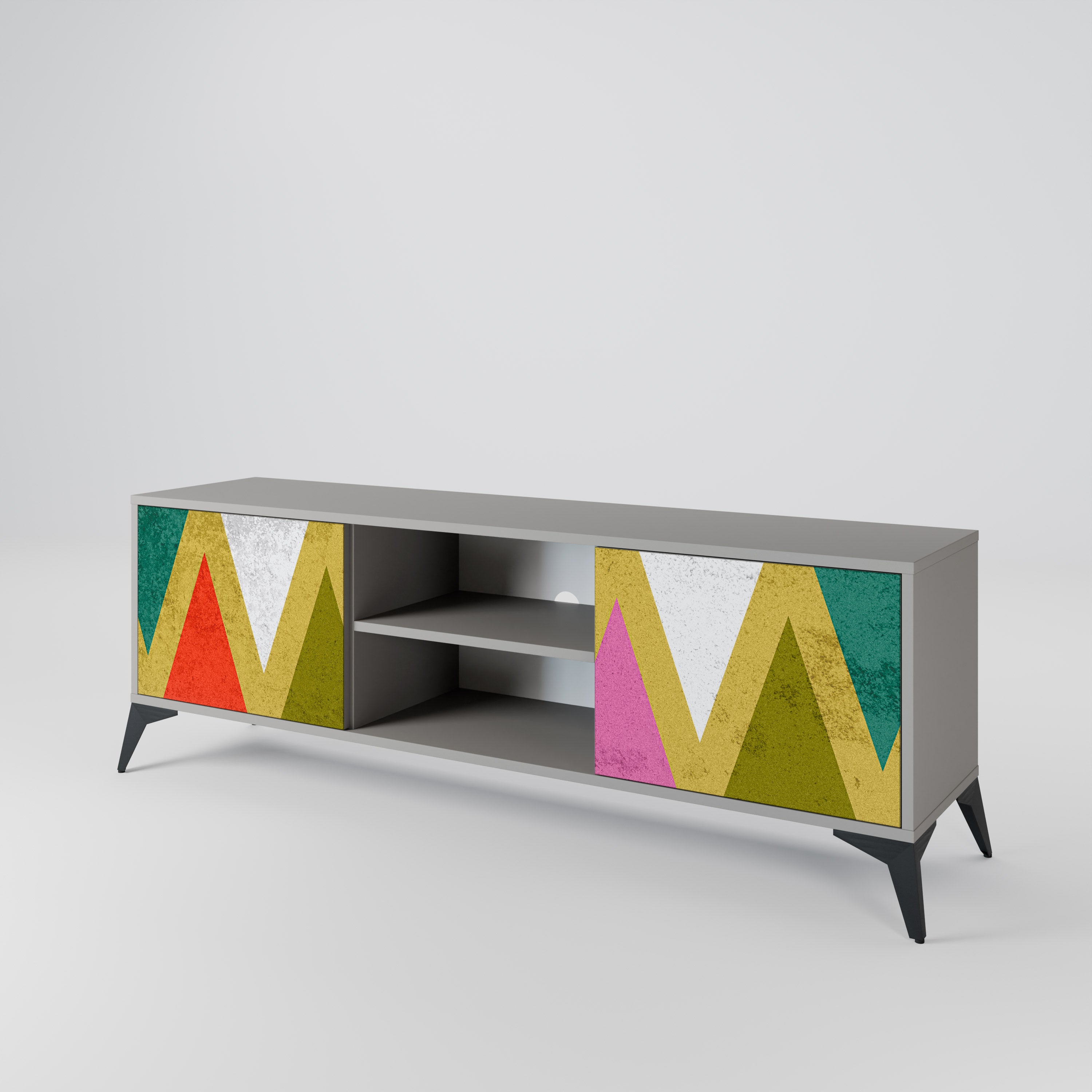 COLORFUL TRIANGLES Szafka RTV 2-drzwiowa korpus Szary