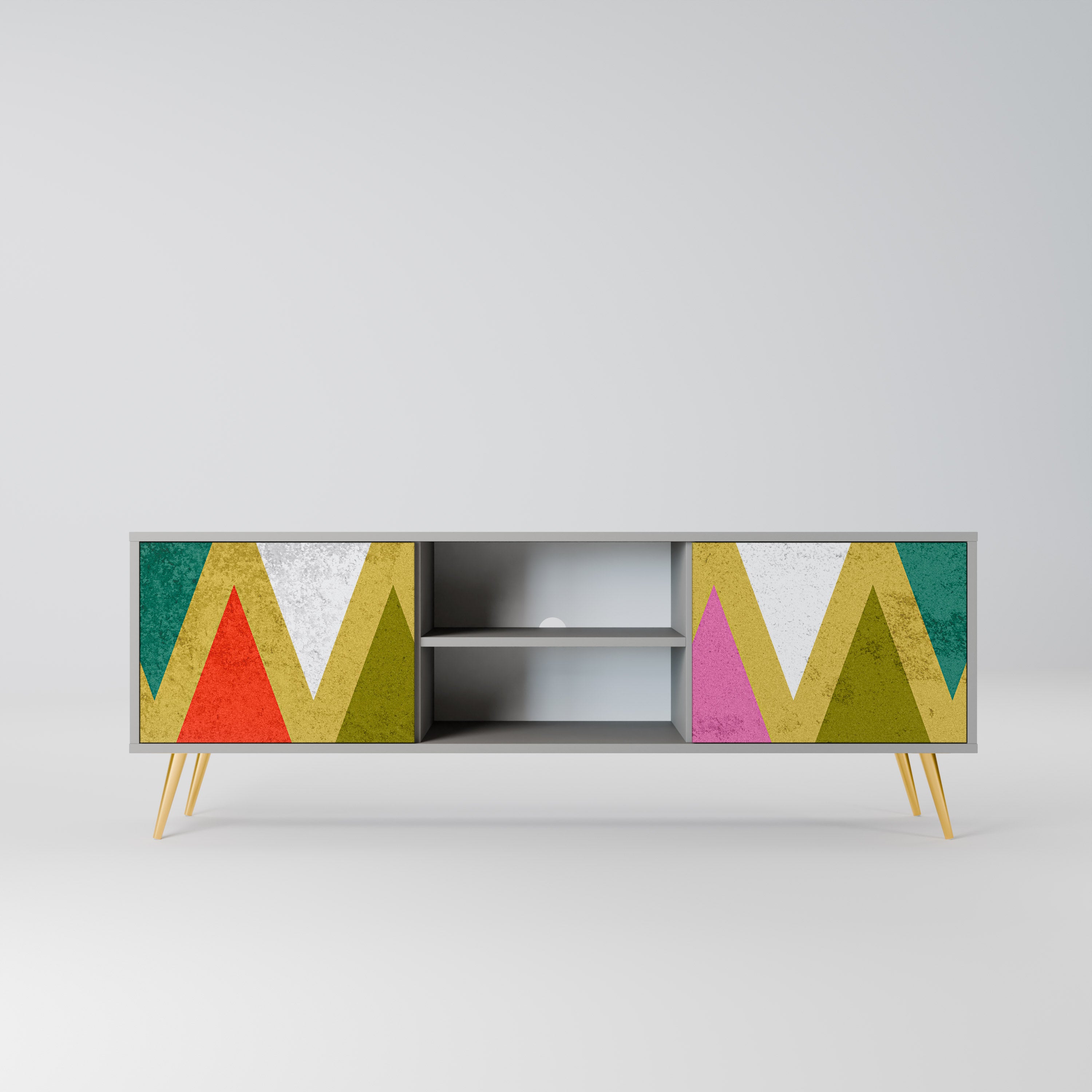 COLORFUL TRIANGLES Szafka RTV 2-drzwiowa korpus Szary