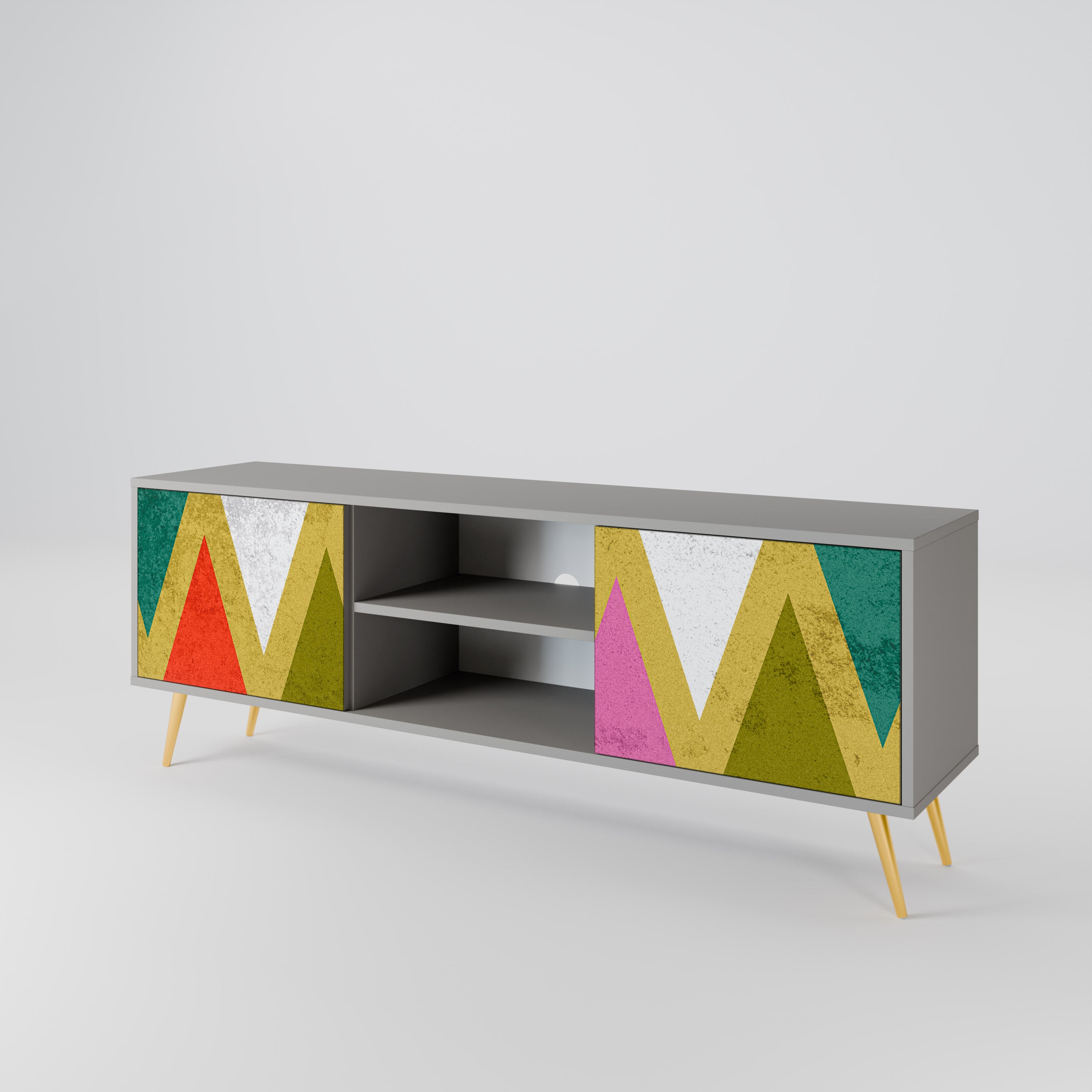 COLORFUL TRIANGLES Szafka RTV 2-drzwiowa korpus Szary