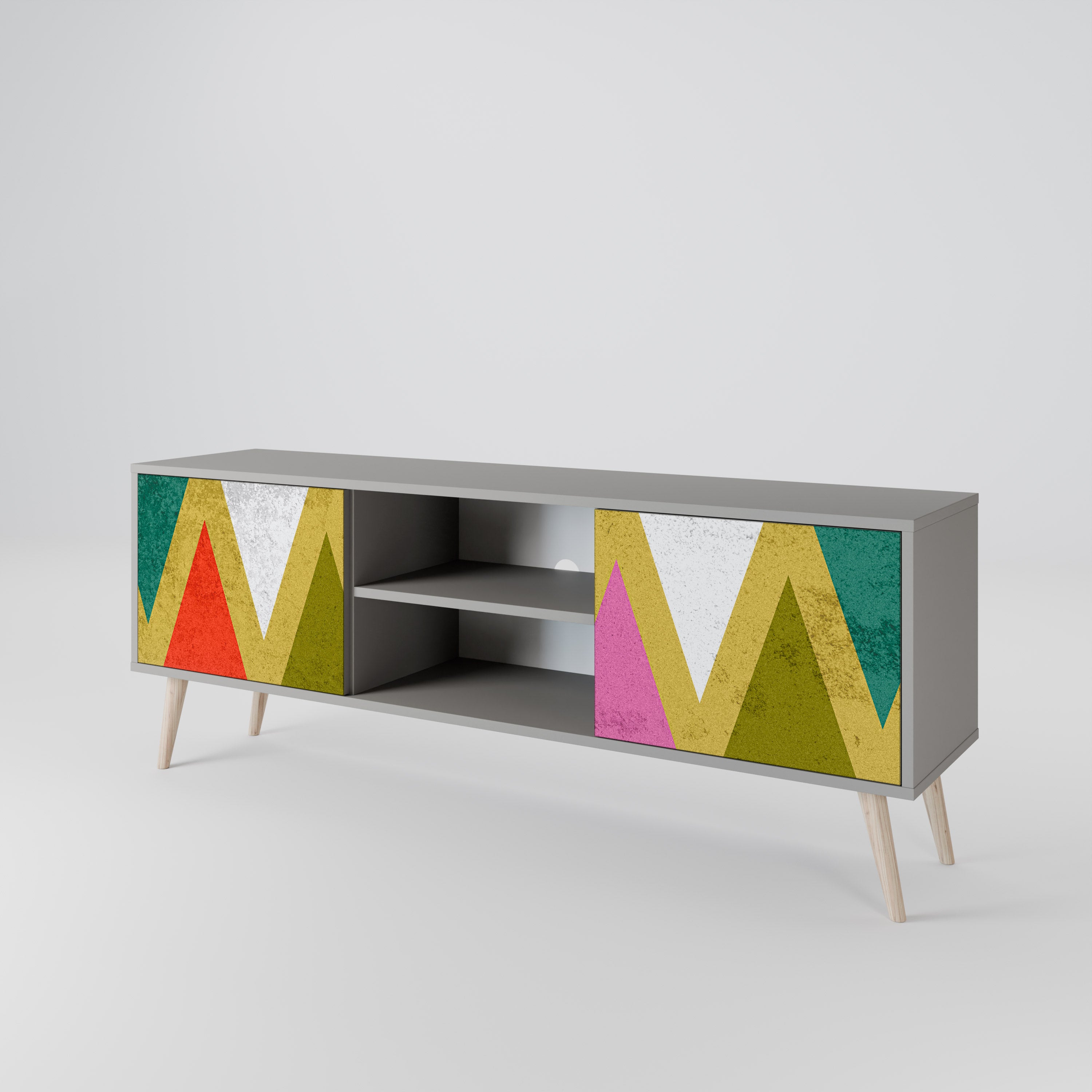 COLORFUL TRIANGLES Szafka RTV 2-drzwiowa korpus Szary