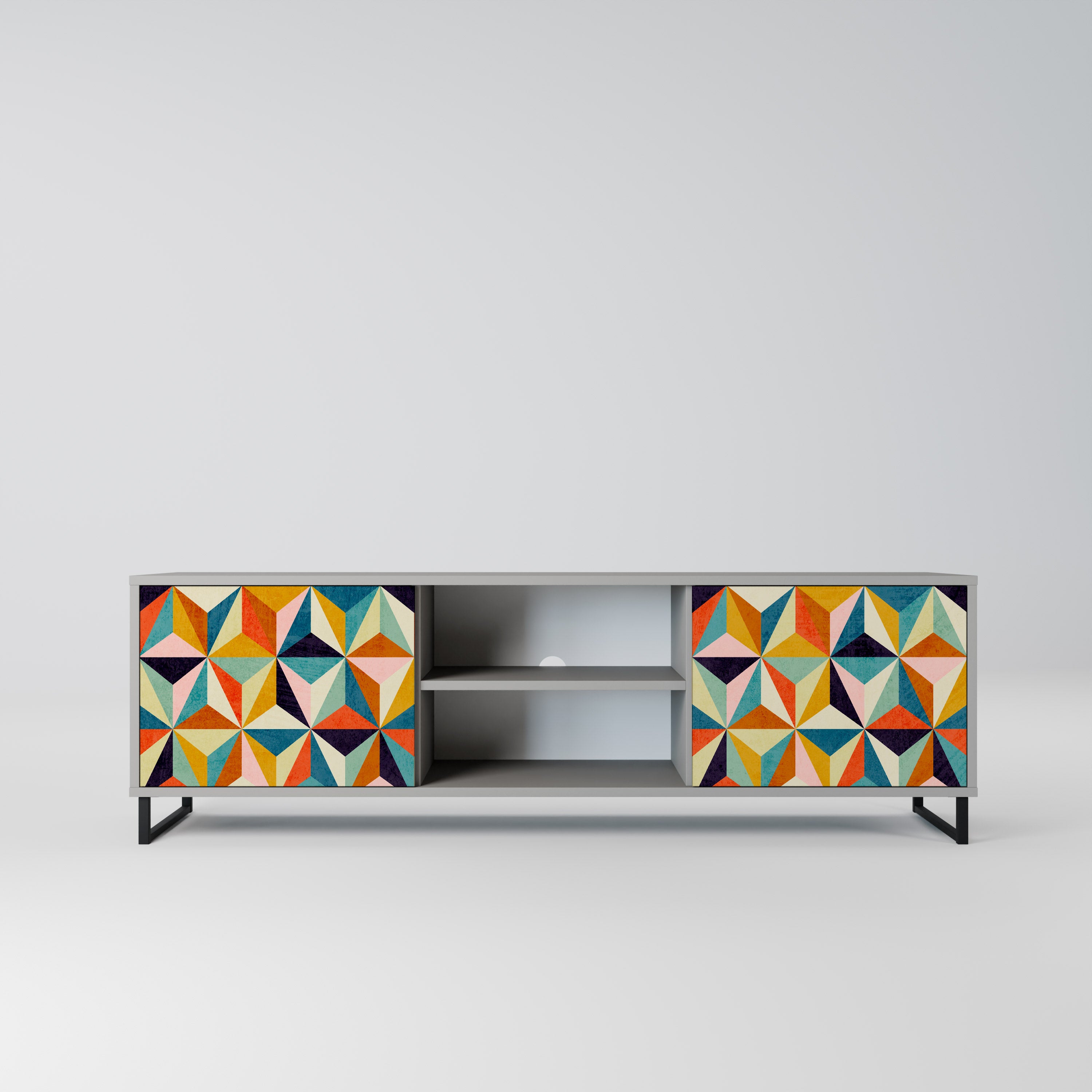 TESSELATE TREASURES Szafka RTV 2-drzwiowa korpus Szary