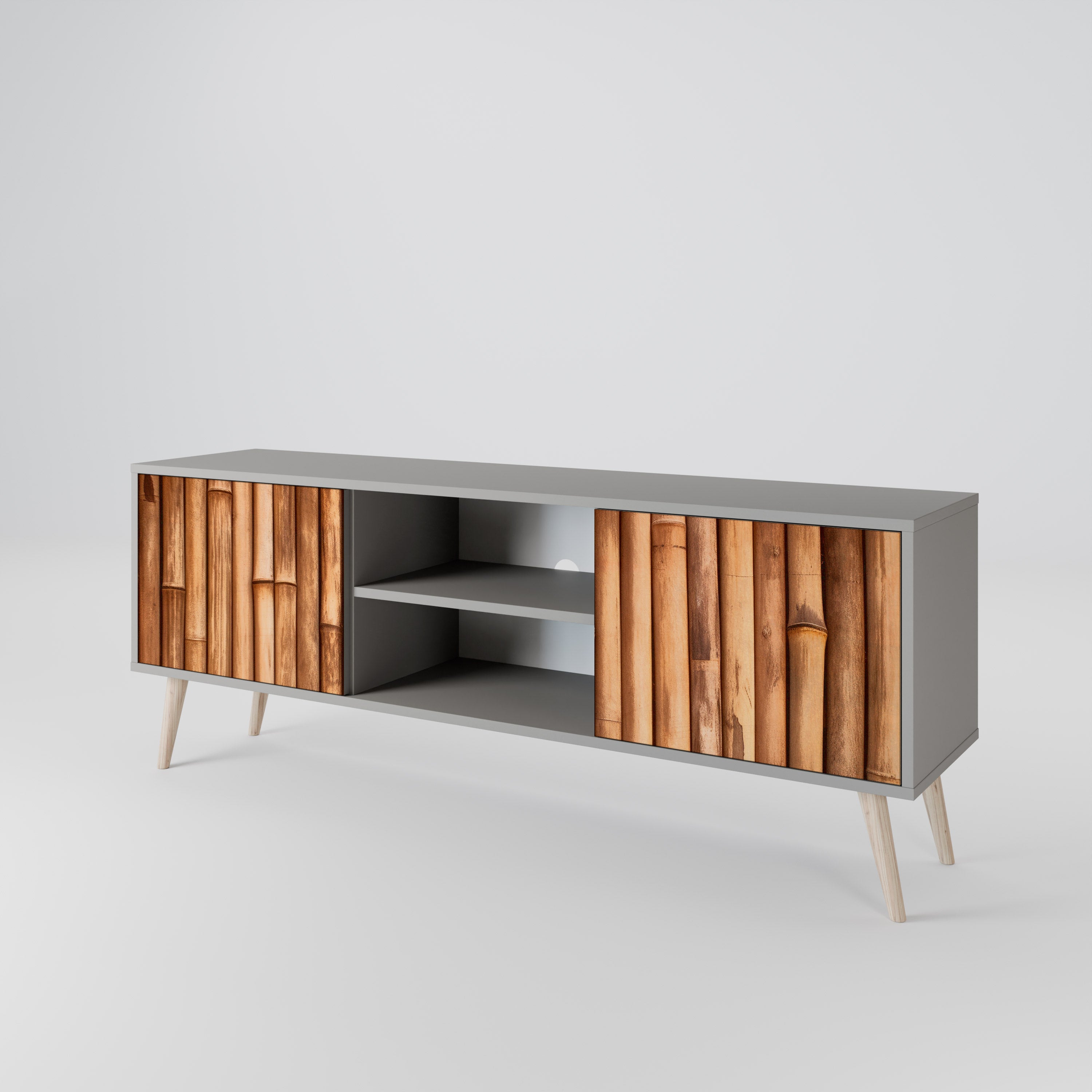 NATURAL WOOD Szafka RTV 2-drzwiowa korpus Szary