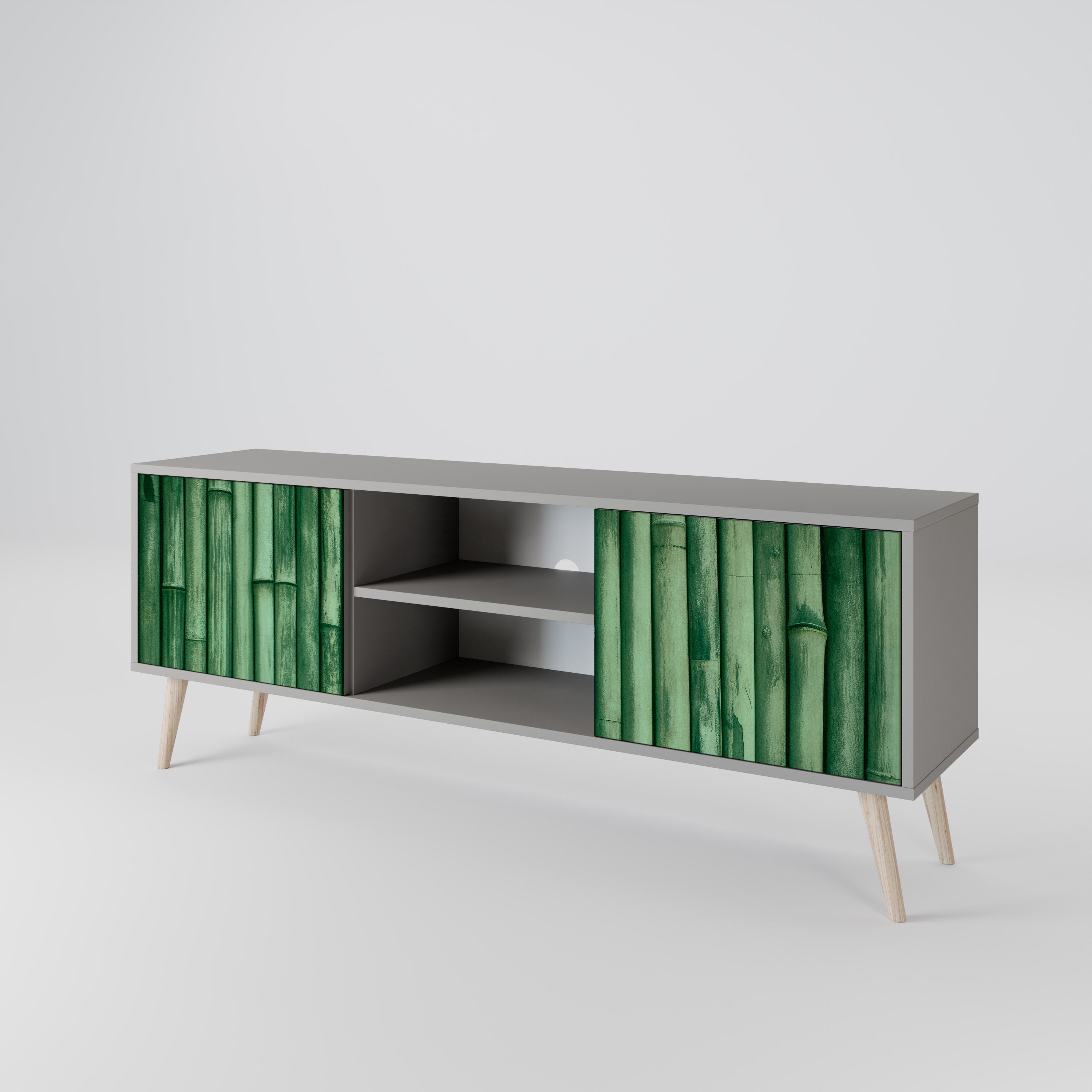 NATURAL GREEN Szafka RTV 2-drzwiowa korpus Szary