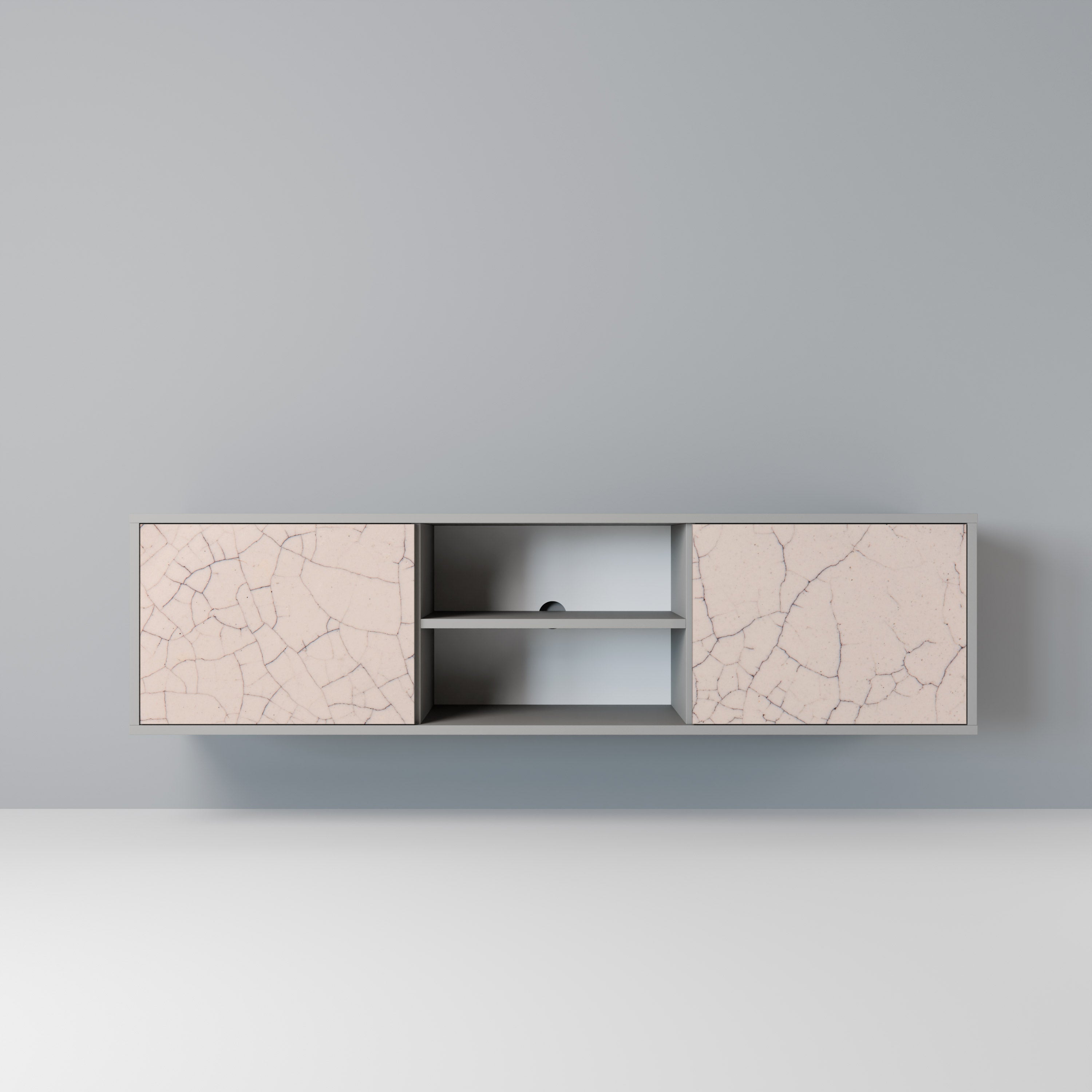 CERAMIC TEXTURE Szafka RTV 2-drzwiowa korpus Szary