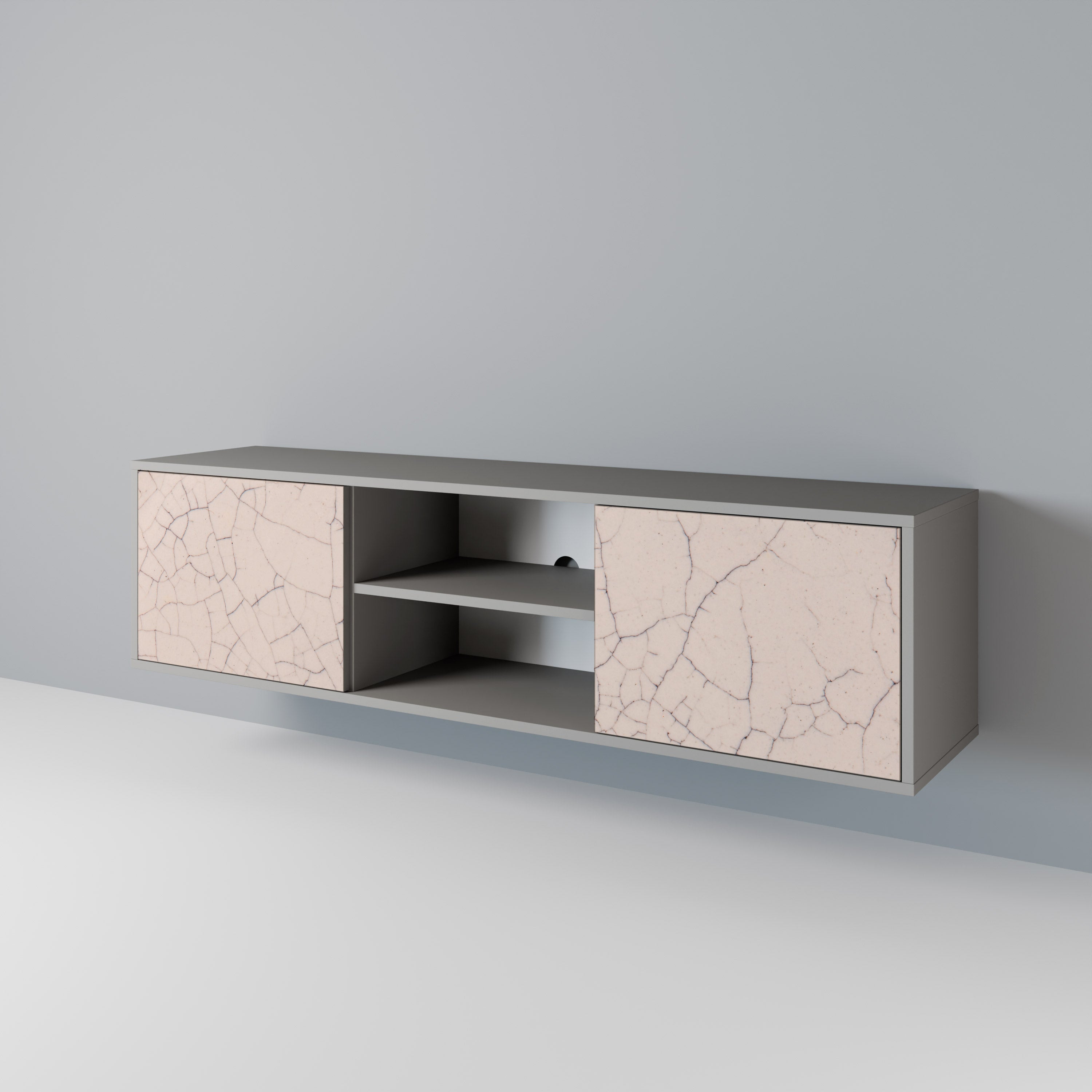 CERAMIC TEXTURE Szafka RTV 2-drzwiowa korpus Szary