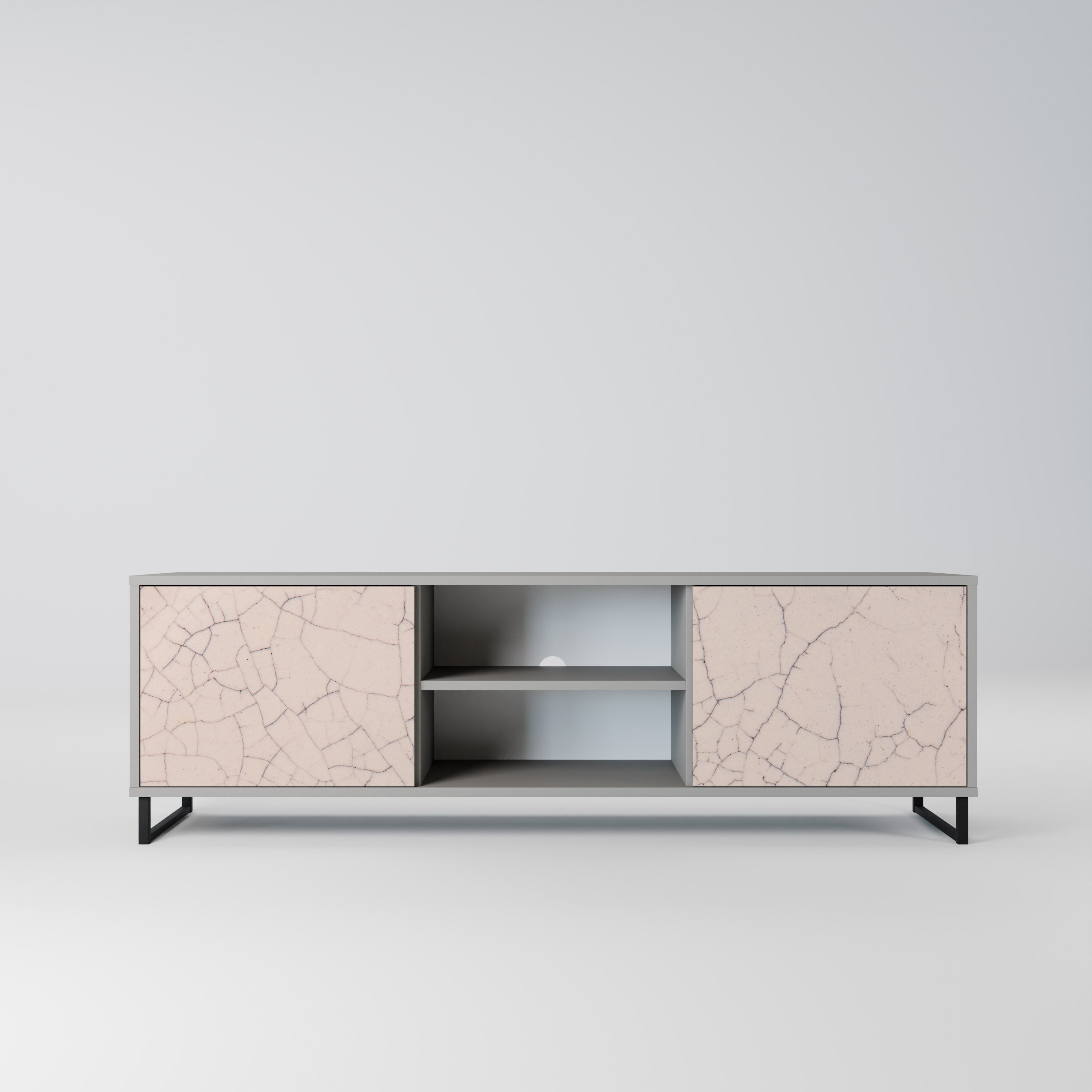 CERAMIC TEXTURE Szafka RTV 2-drzwiowa korpus Szary