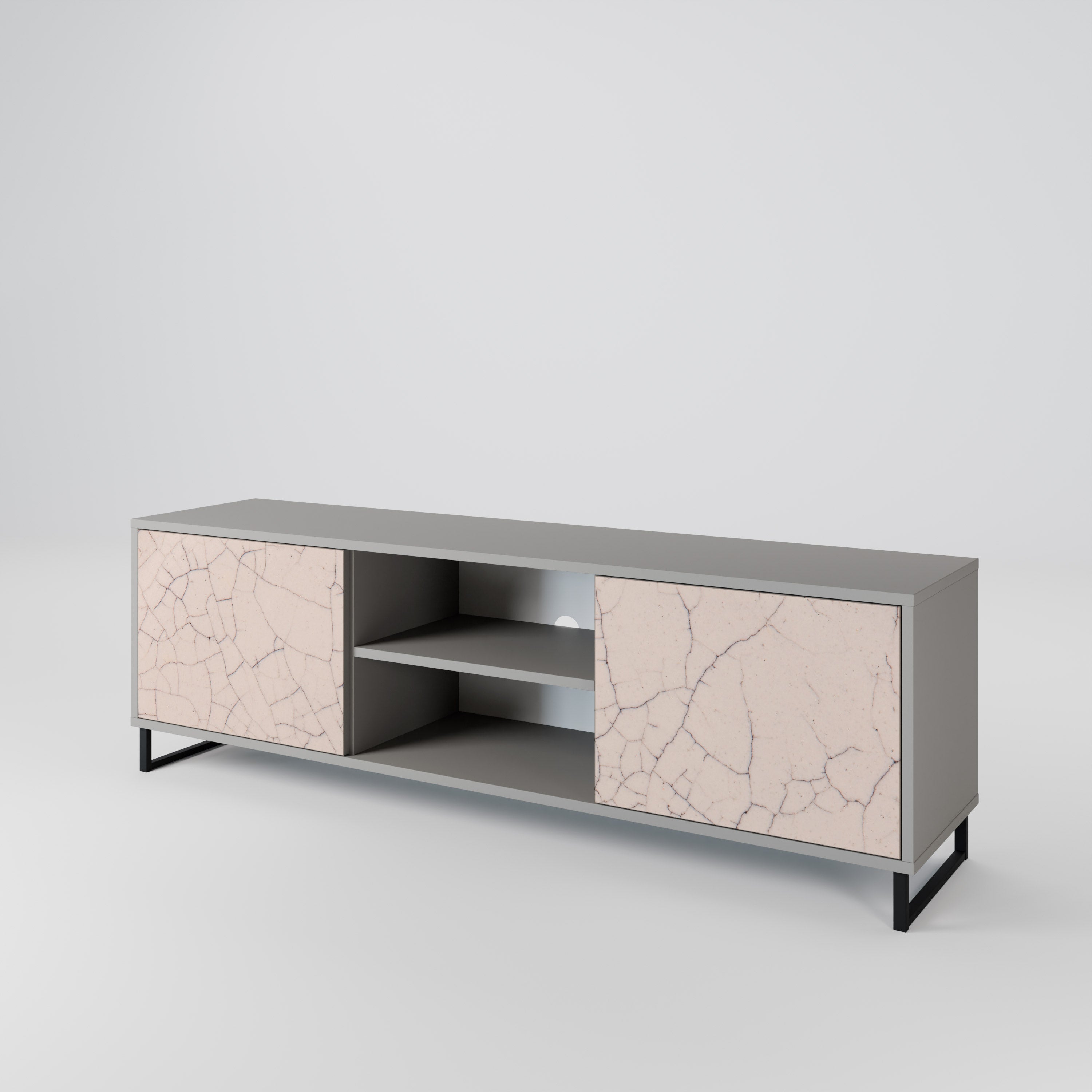 CERAMIC TEXTURE Szafka RTV 2-drzwiowa korpus Szary