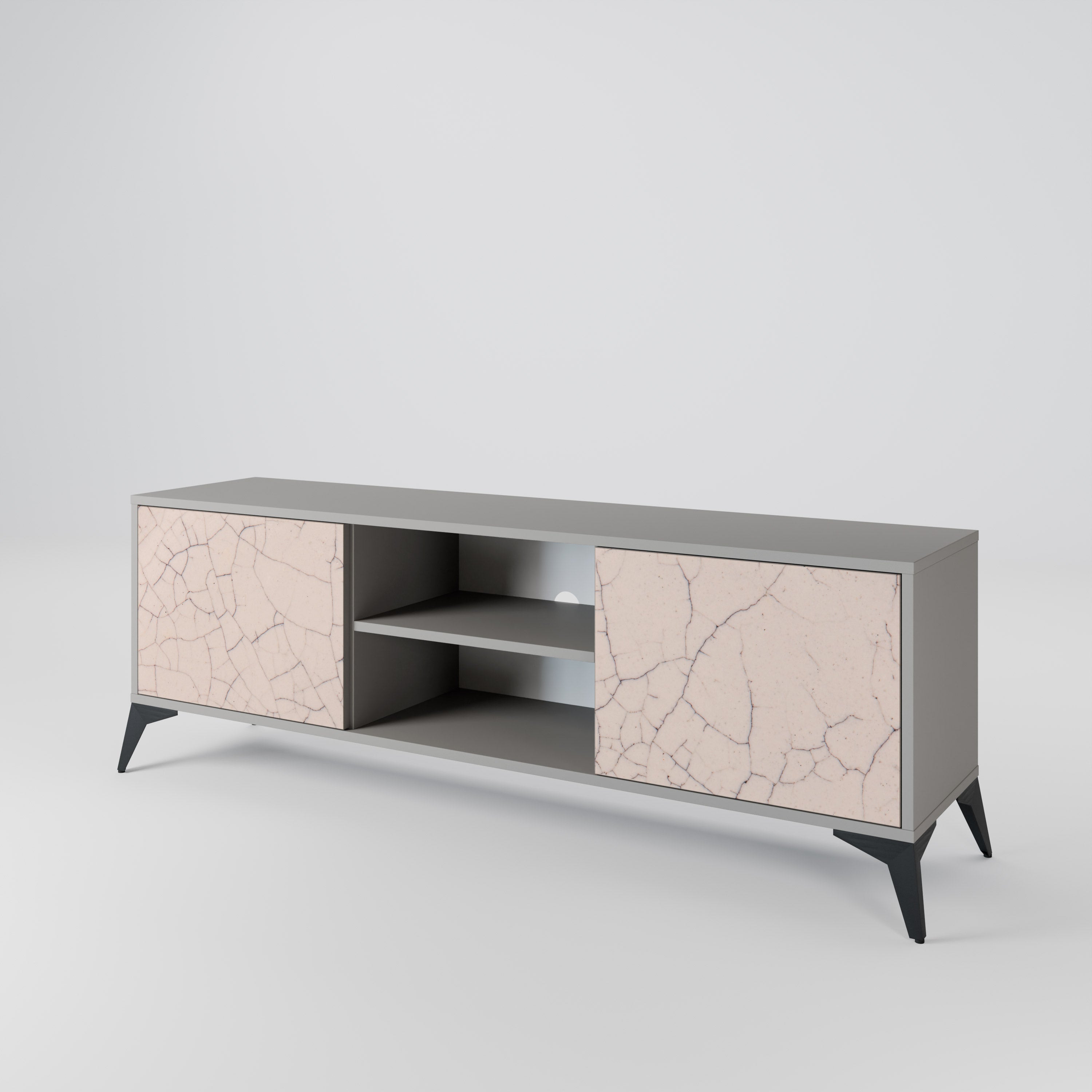 CERAMIC TEXTURE Szafka RTV 2-drzwiowa korpus Szary