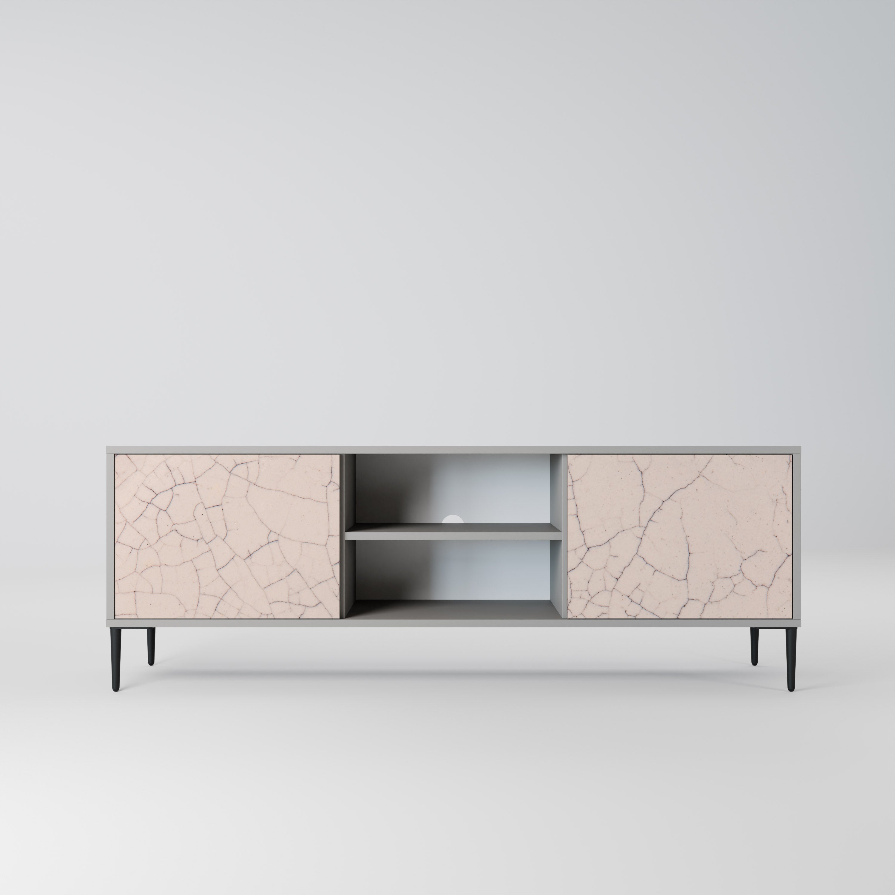 CERAMIC TEXTURE Szafka RTV 2-drzwiowa korpus Szary