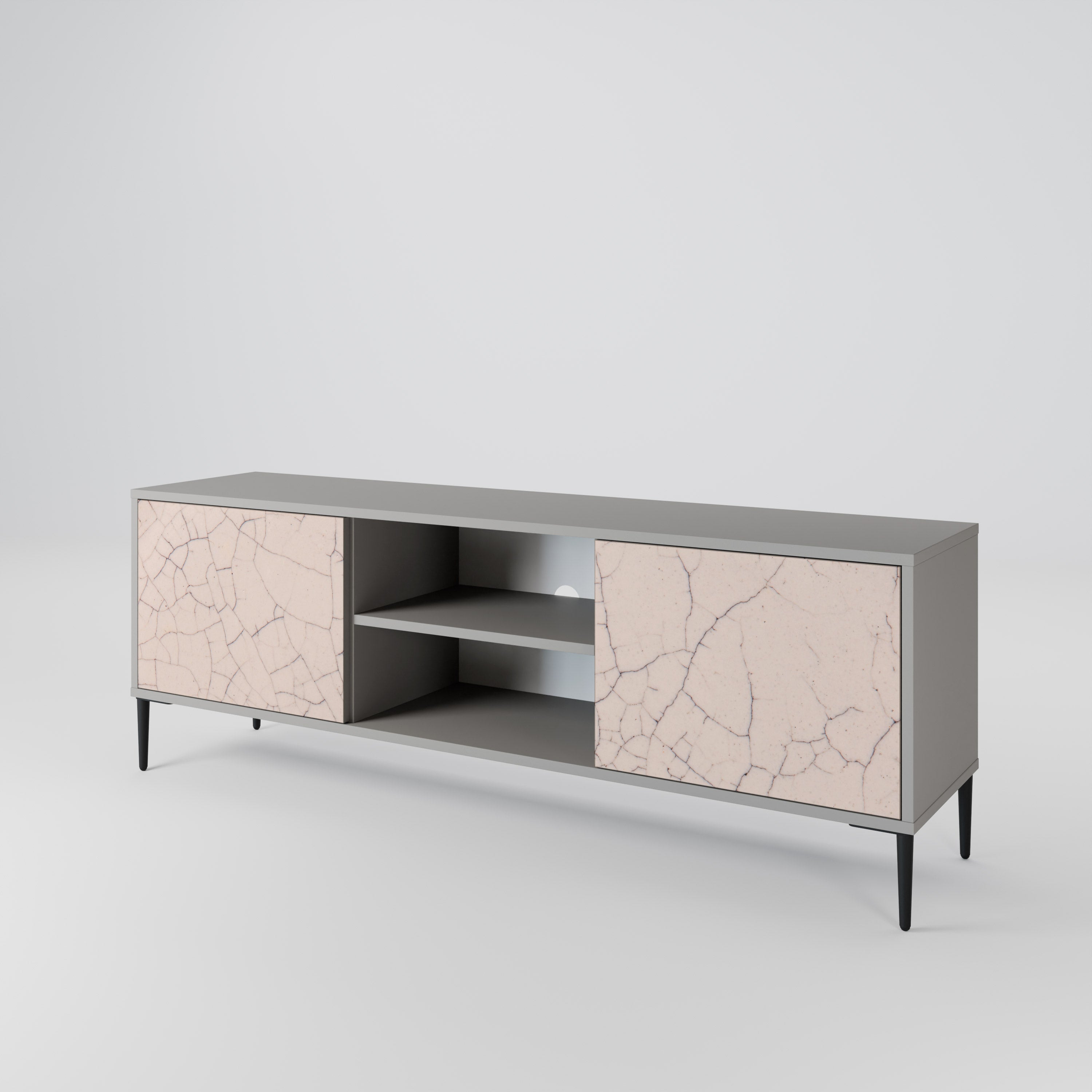 CERAMIC TEXTURE Szafka RTV 2-drzwiowa korpus Szary