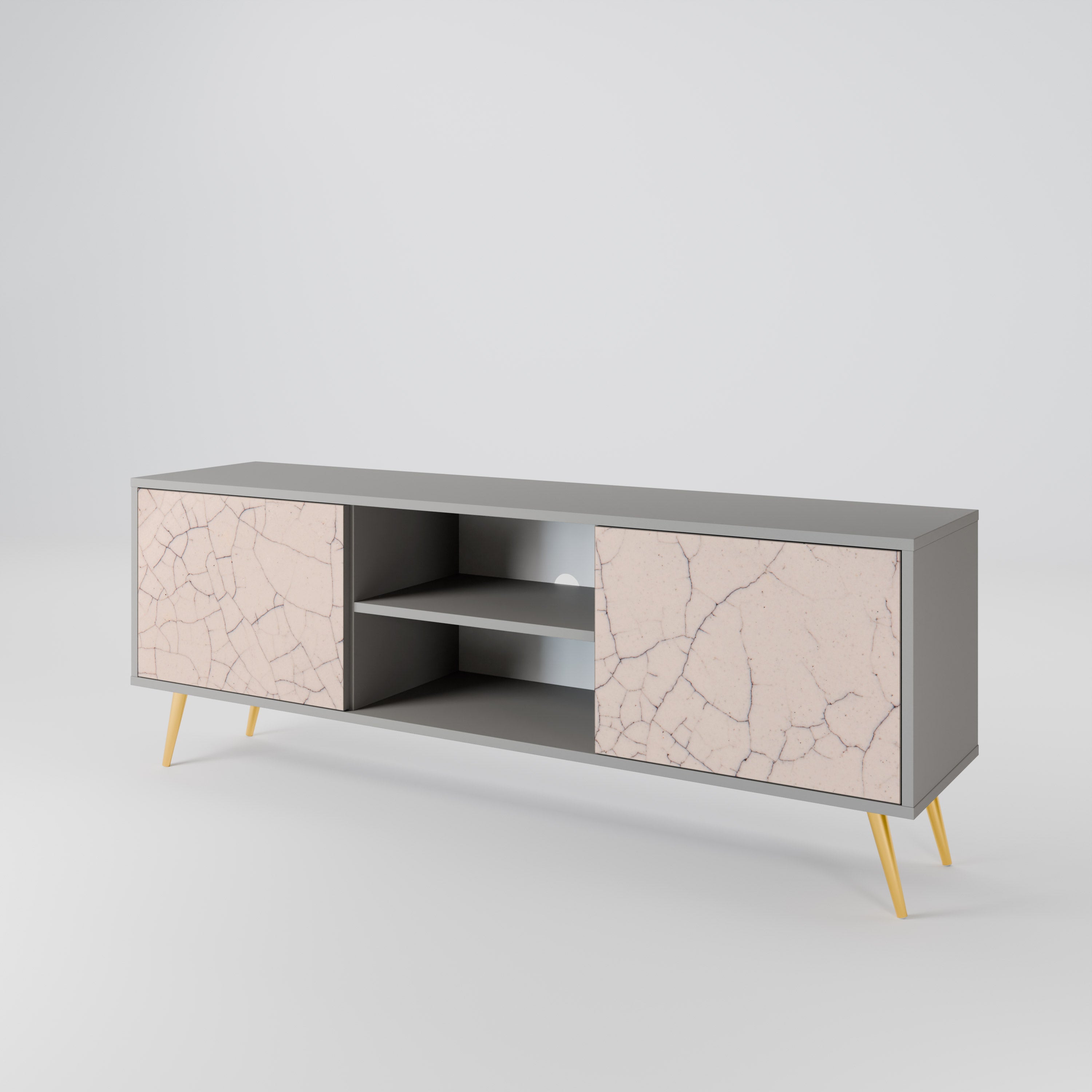 CERAMIC TEXTURE Szafka RTV 2-drzwiowa korpus Szary