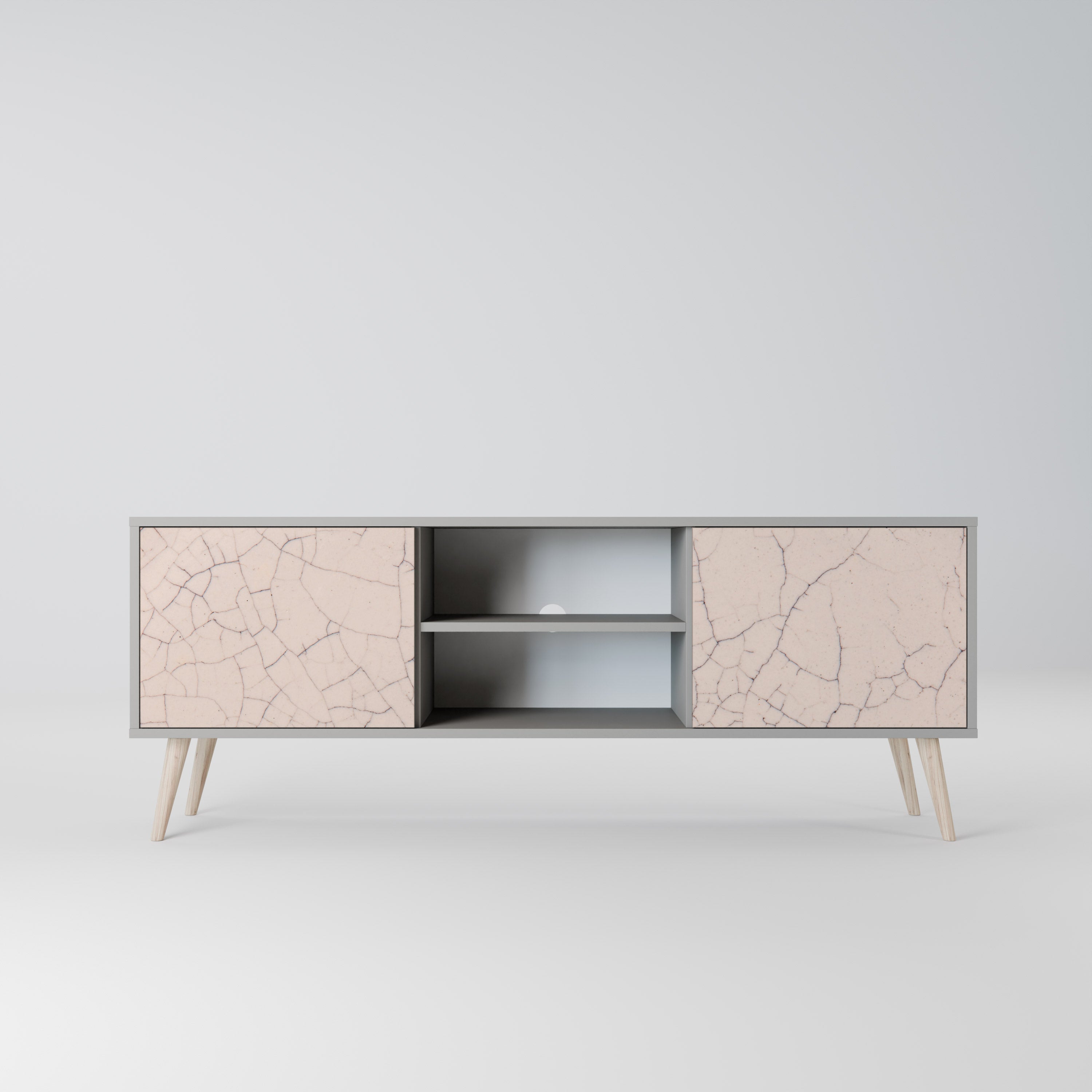 CERAMIC TEXTURE Szafka RTV 2-drzwiowa korpus Szary