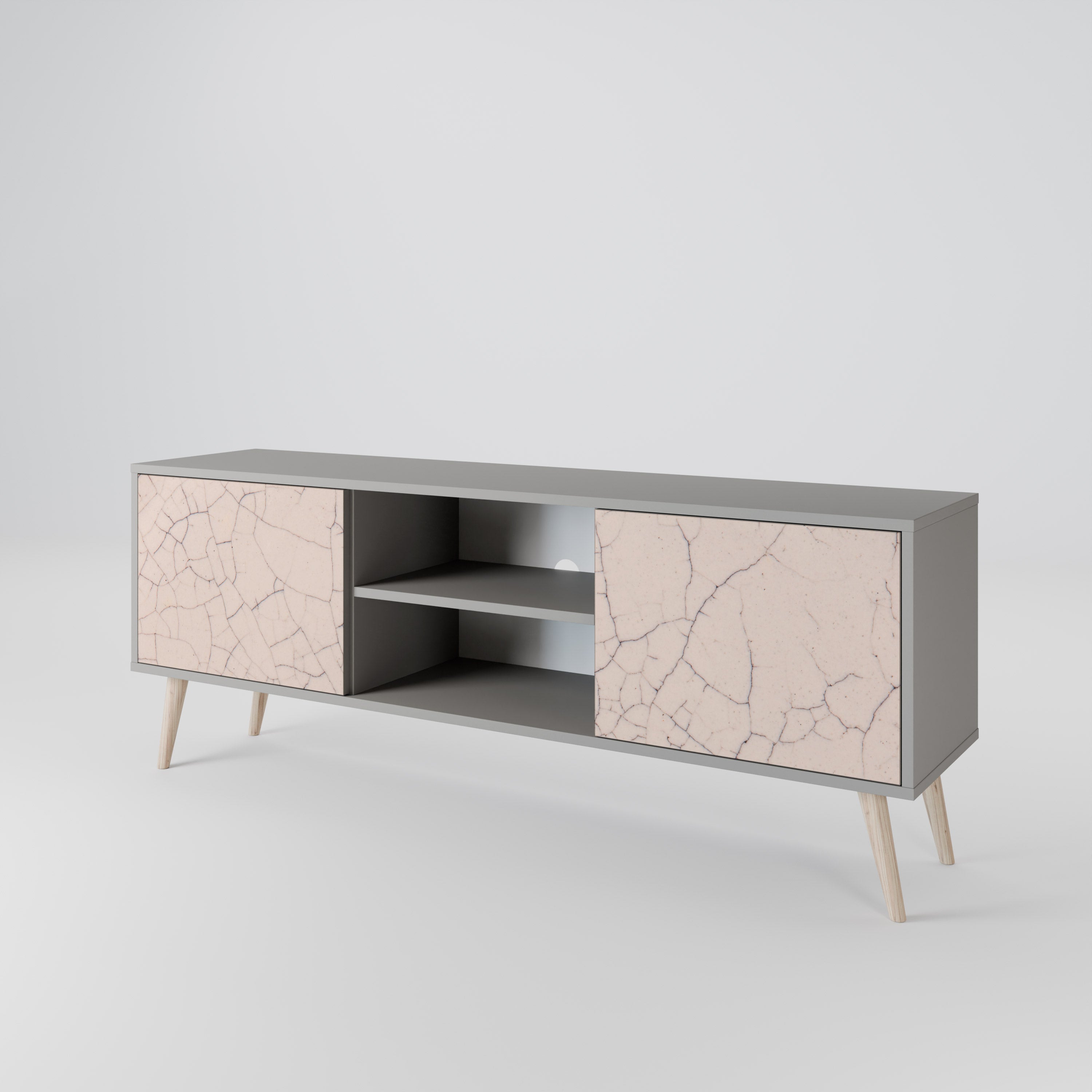 CERAMIC TEXTURE Szafka RTV 2-drzwiowa korpus Szary