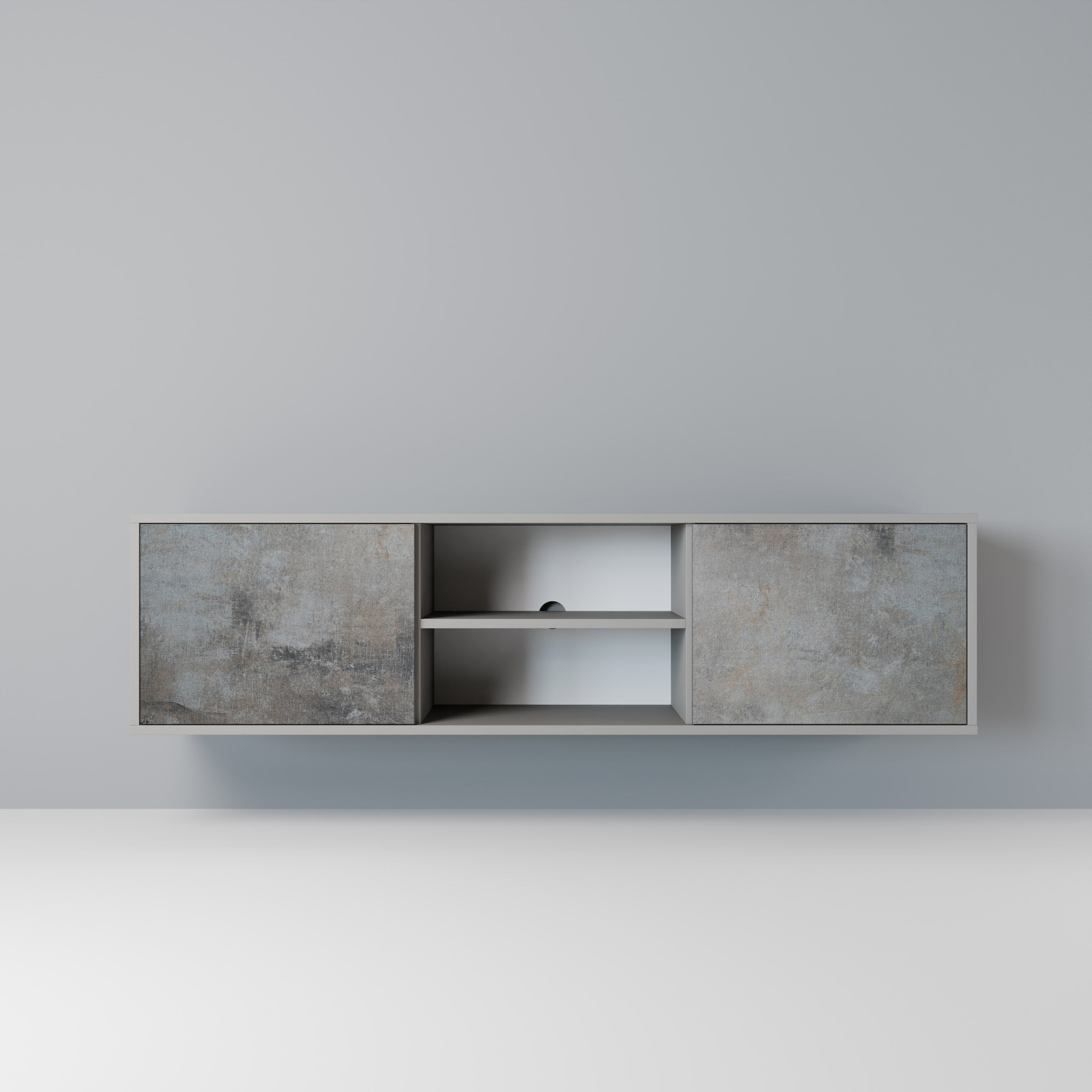 CONCRETE WALL Szafka RTV 2-drzwiowa korpus Szary