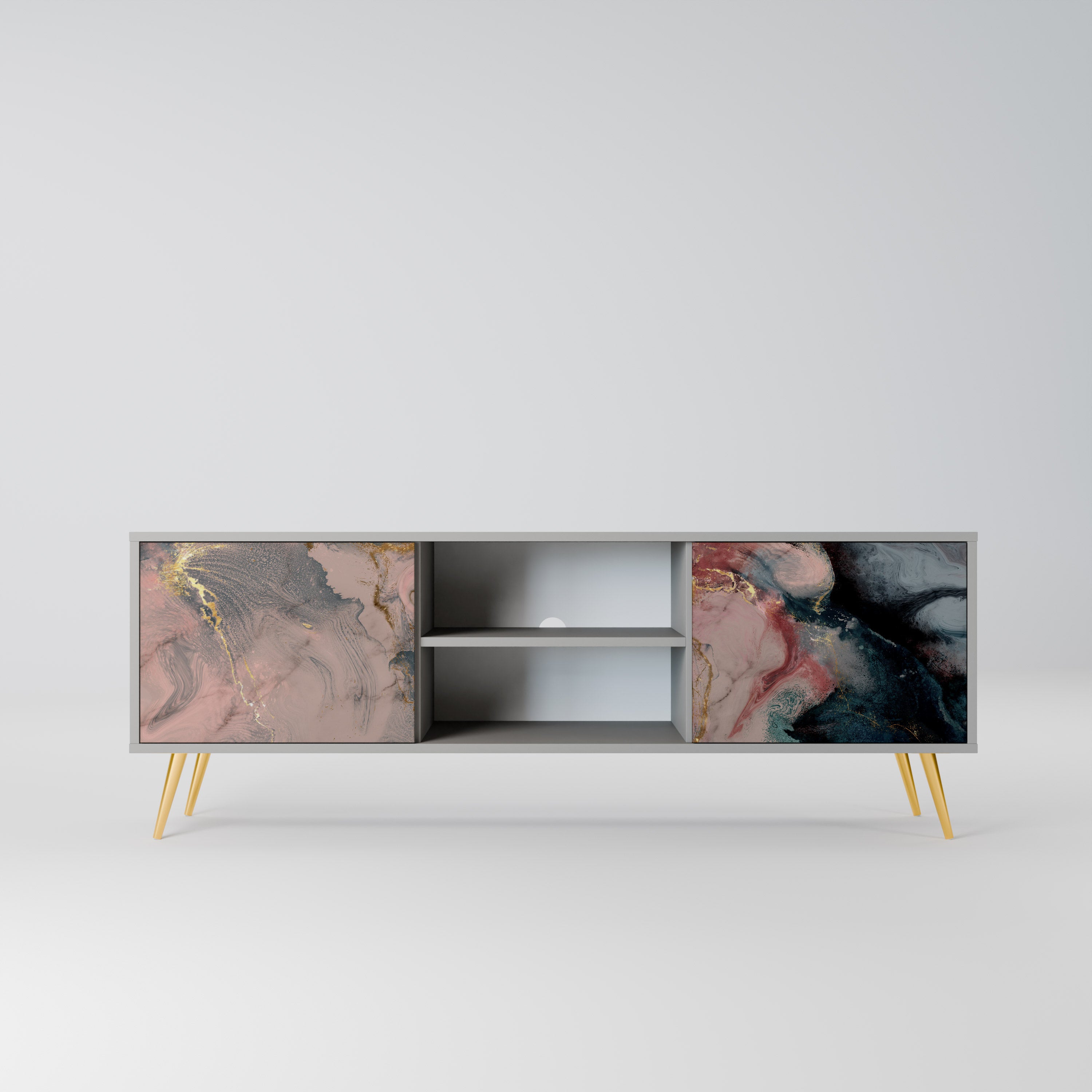 GILDED SWIRLS Szafka RTV 2-drzwiowa korpus Szary