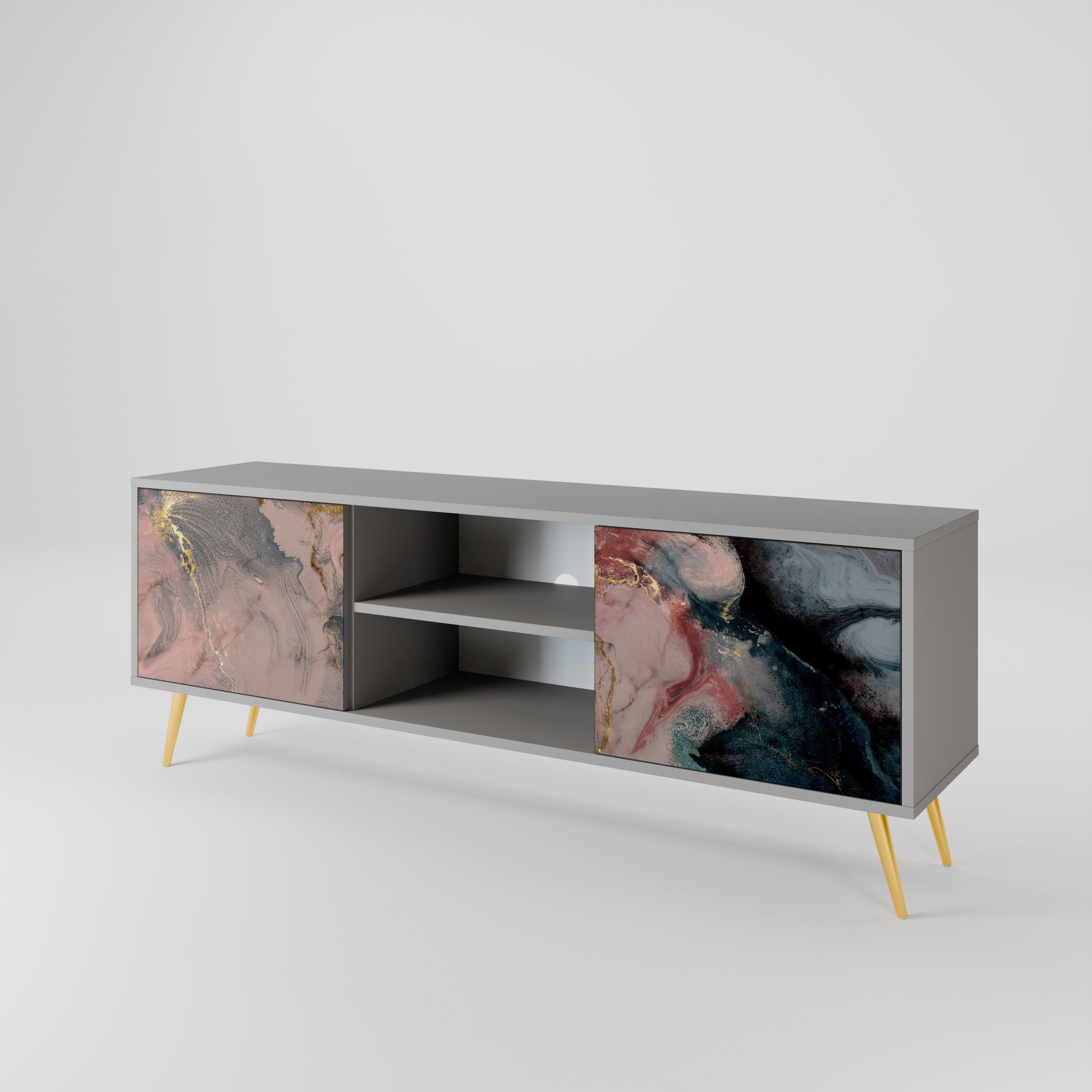 GILDED SWIRLS Szafka RTV 2-drzwiowa korpus Szary