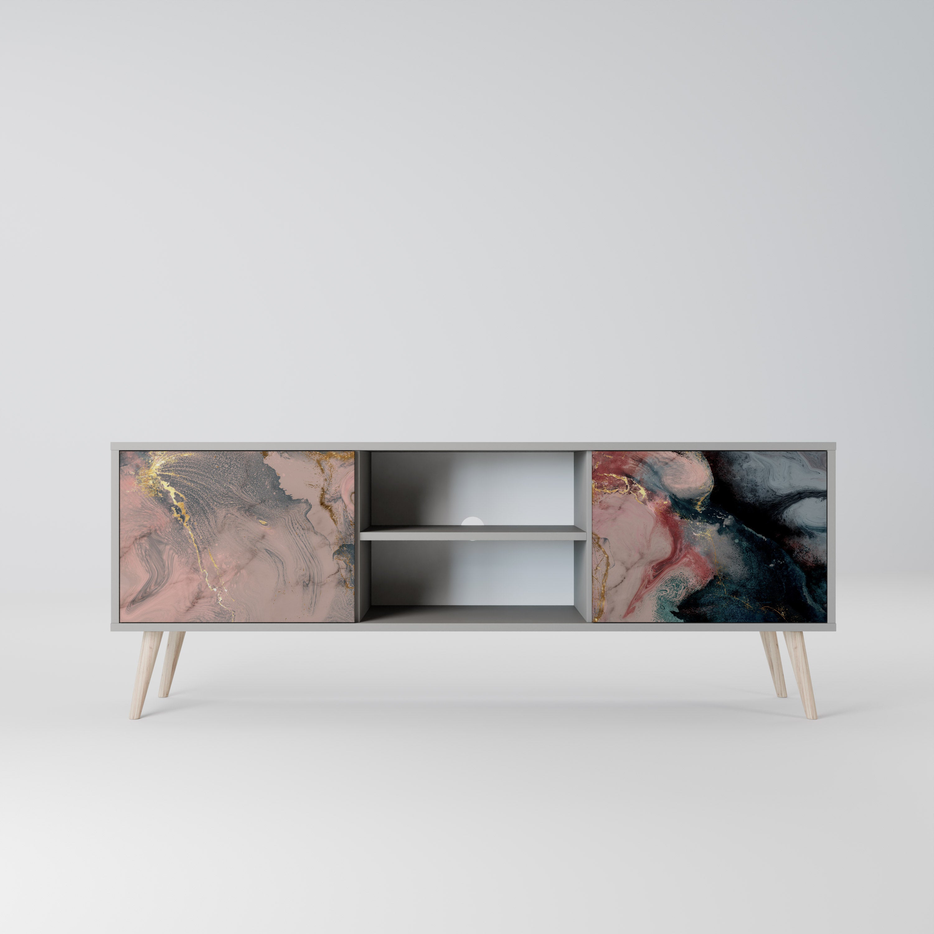 GILDED SWIRLS Szafka RTV 2-drzwiowa korpus Szary