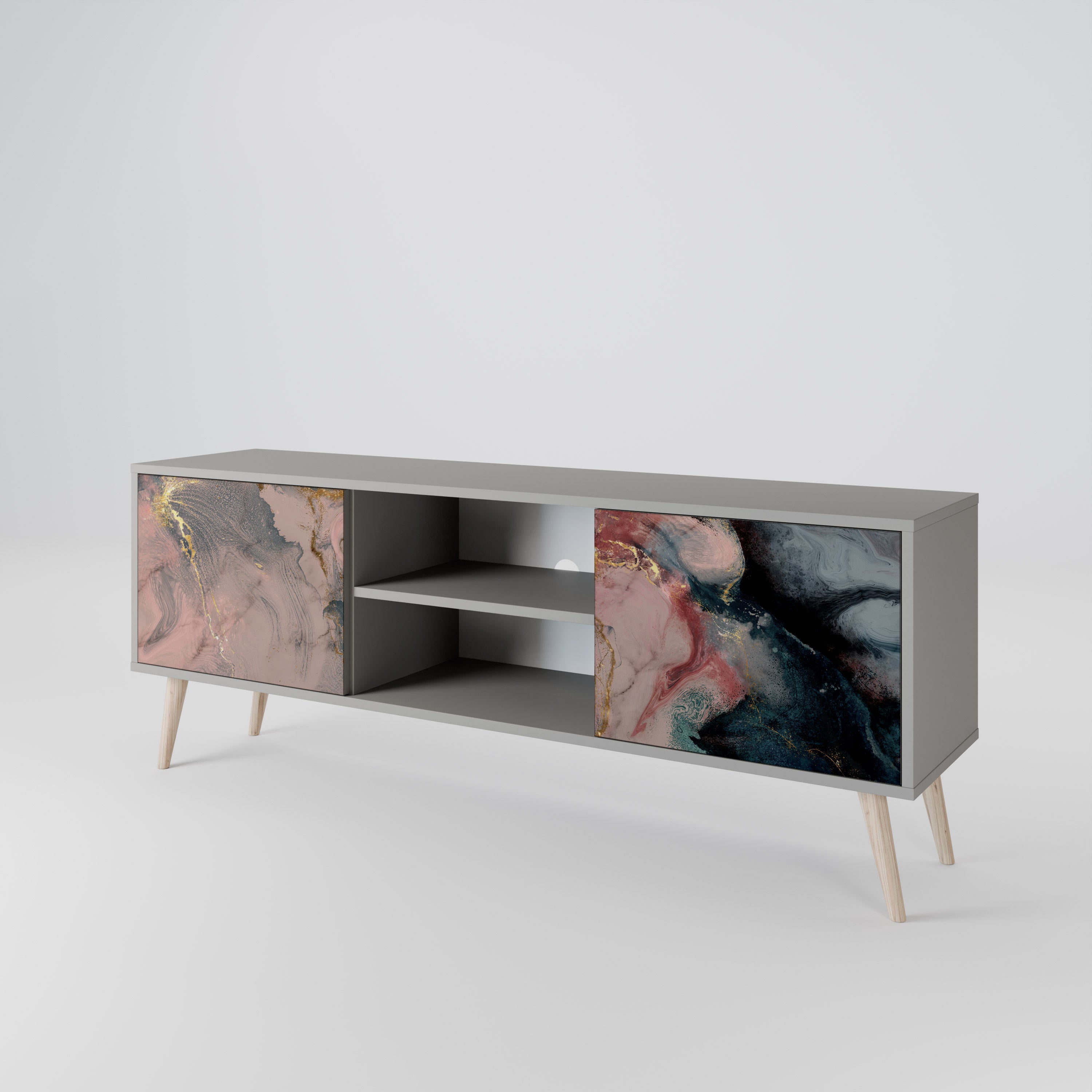 GILDED SWIRLS Szafka RTV 2-drzwiowa korpus Szary