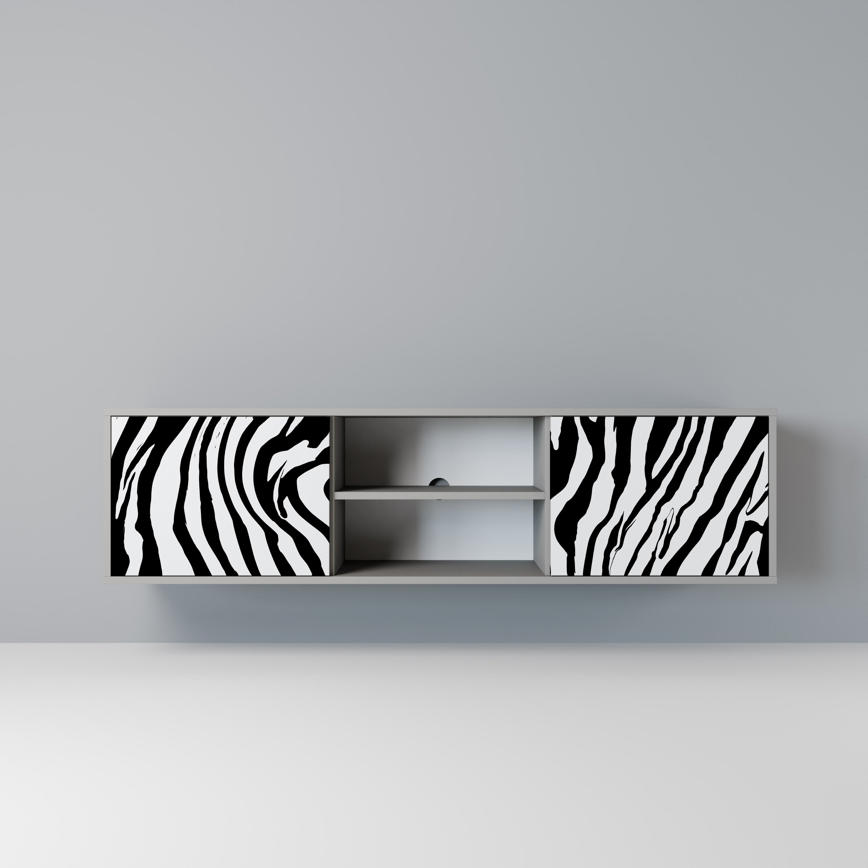 SPLENDID ZEBRA Szafka RTV 2-drzwiowa korpus Szary