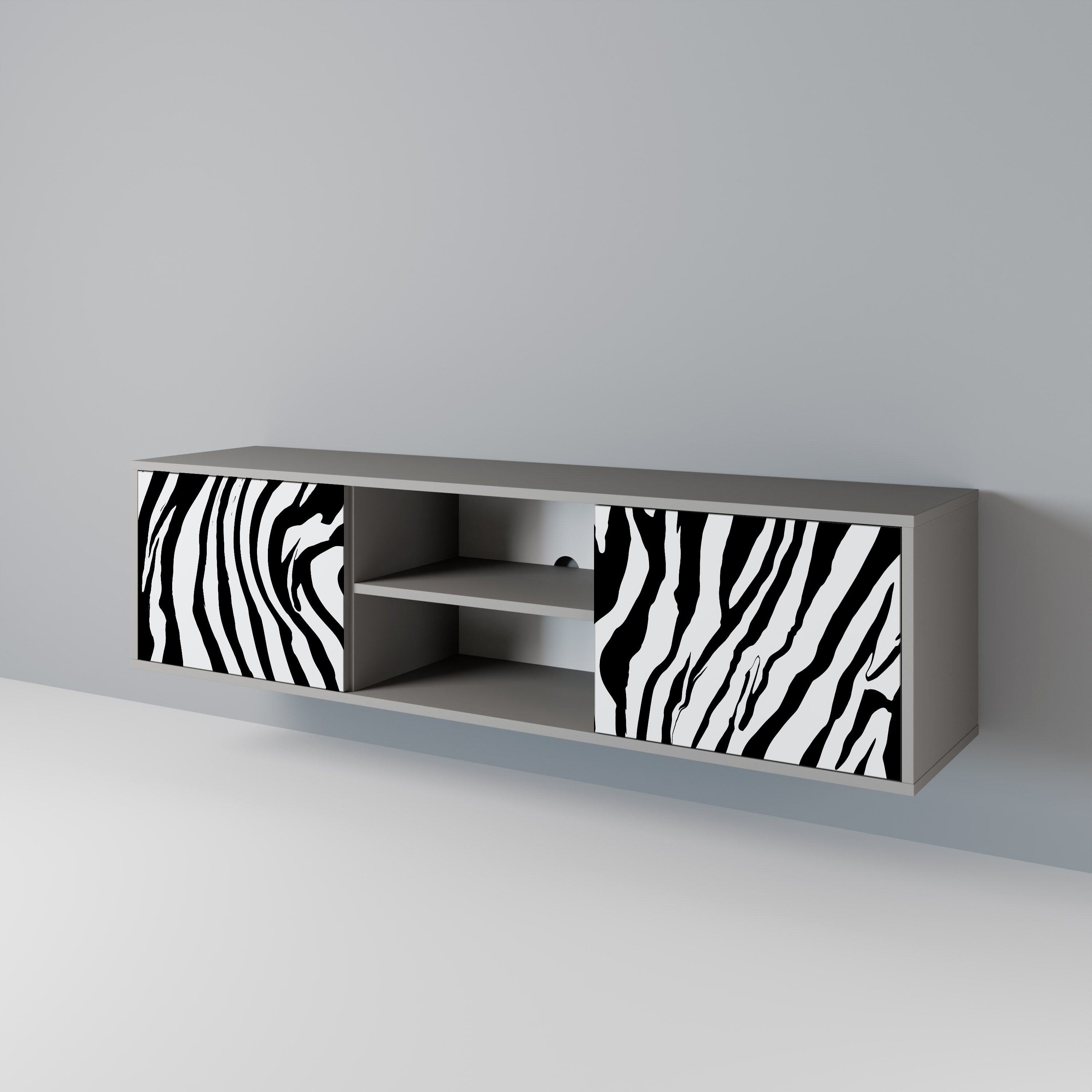 SPLENDID ZEBRA Szafka RTV 2-drzwiowa korpus Szary
