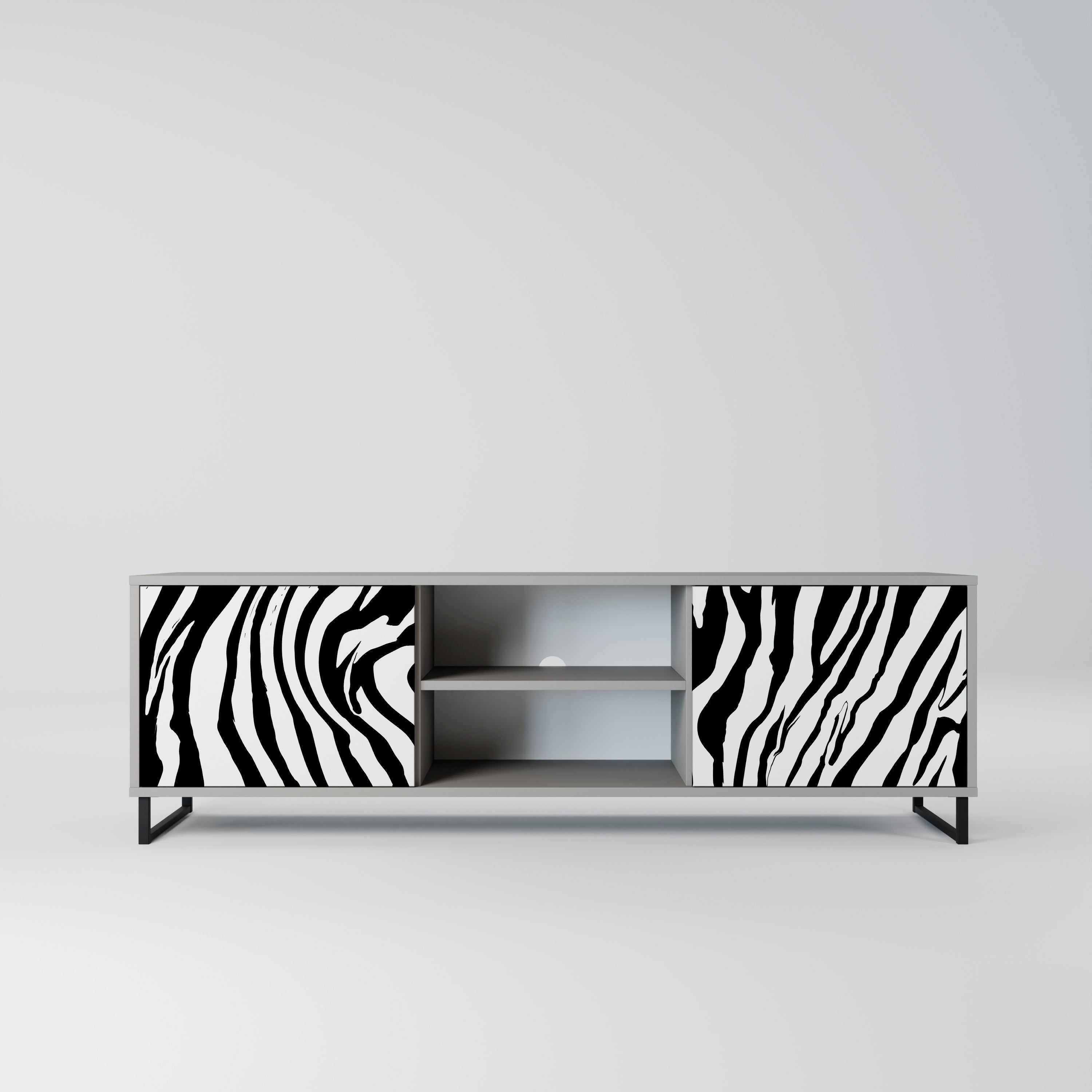 SPLENDID ZEBRA Szafka RTV 2-drzwiowa korpus Szary