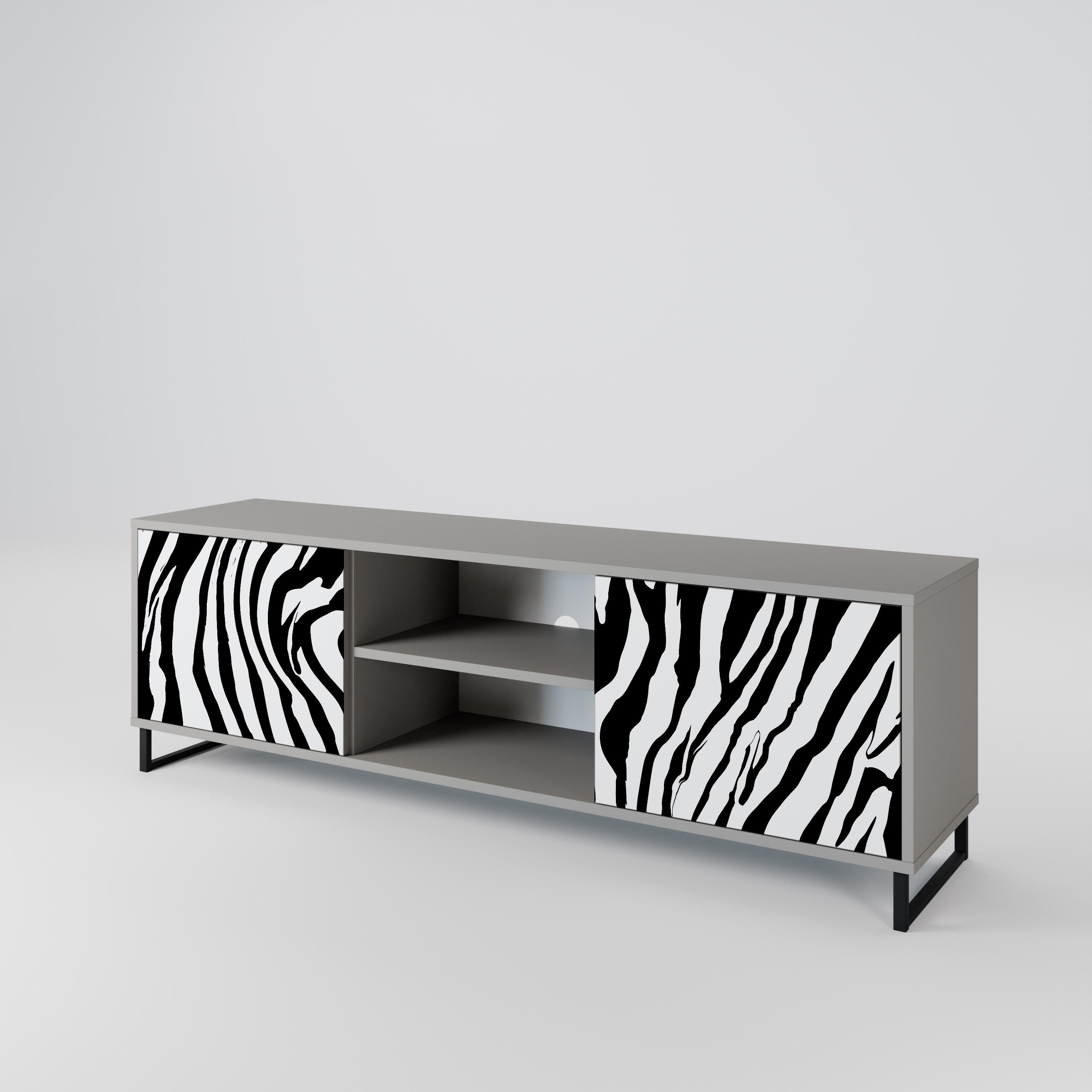SPLENDID ZEBRA Szafka RTV 2-drzwiowa korpus Szary