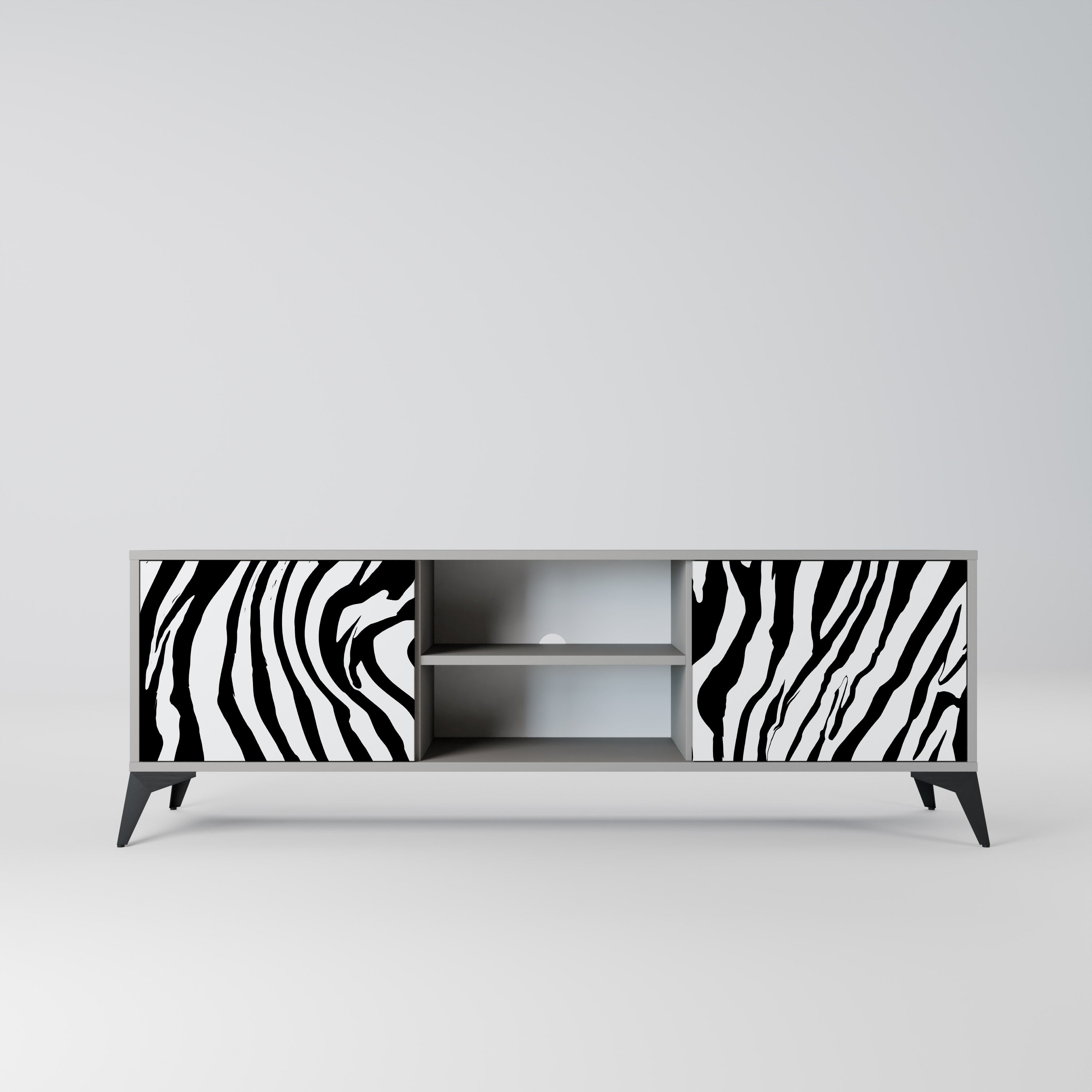 SPLENDID ZEBRA Szafka RTV 2-drzwiowa korpus Szary