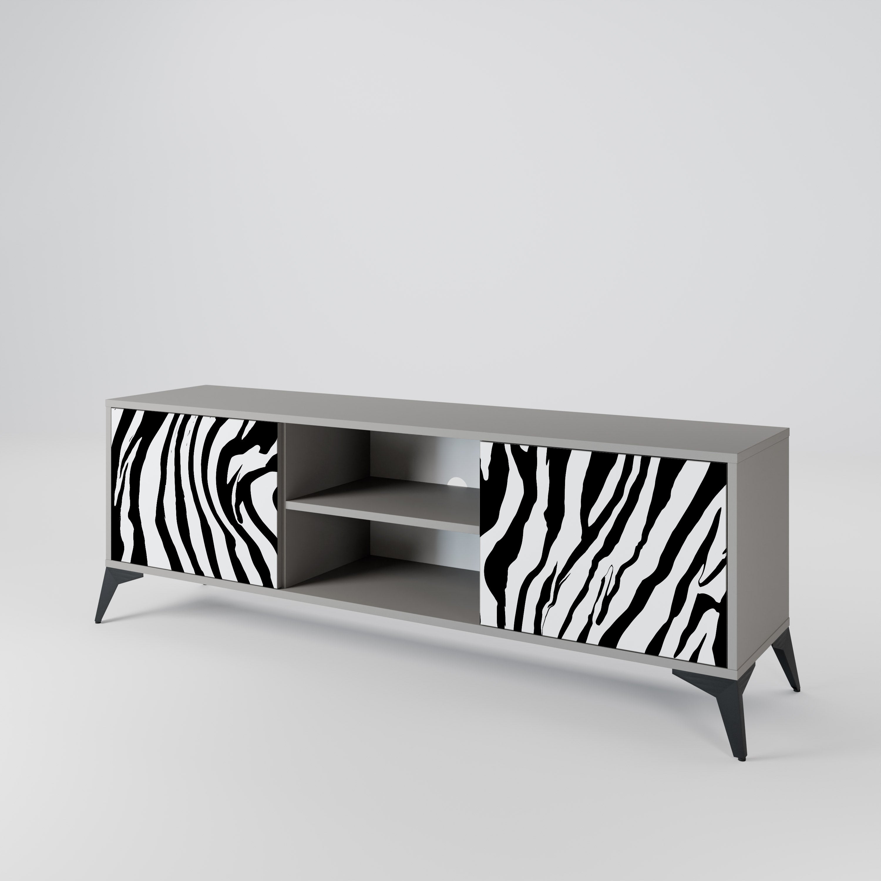 SPLENDID ZEBRA Szafka RTV 2-drzwiowa korpus Szary