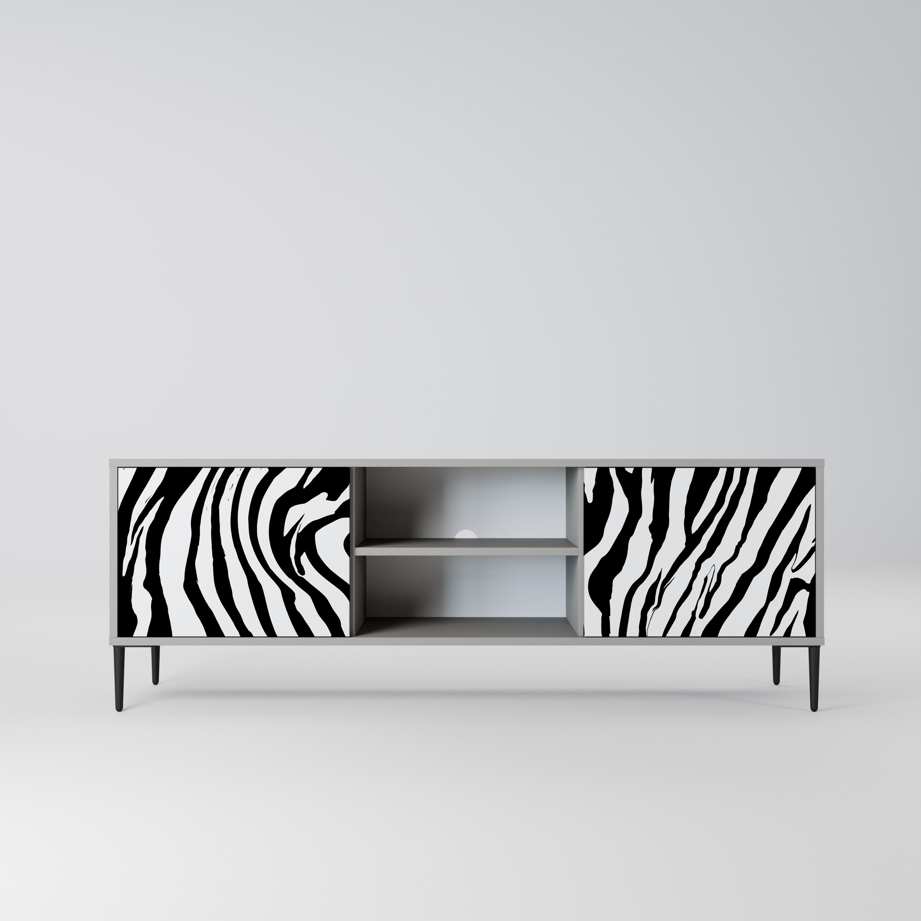 SPLENDID ZEBRA Szafka RTV 2-drzwiowa korpus Szary