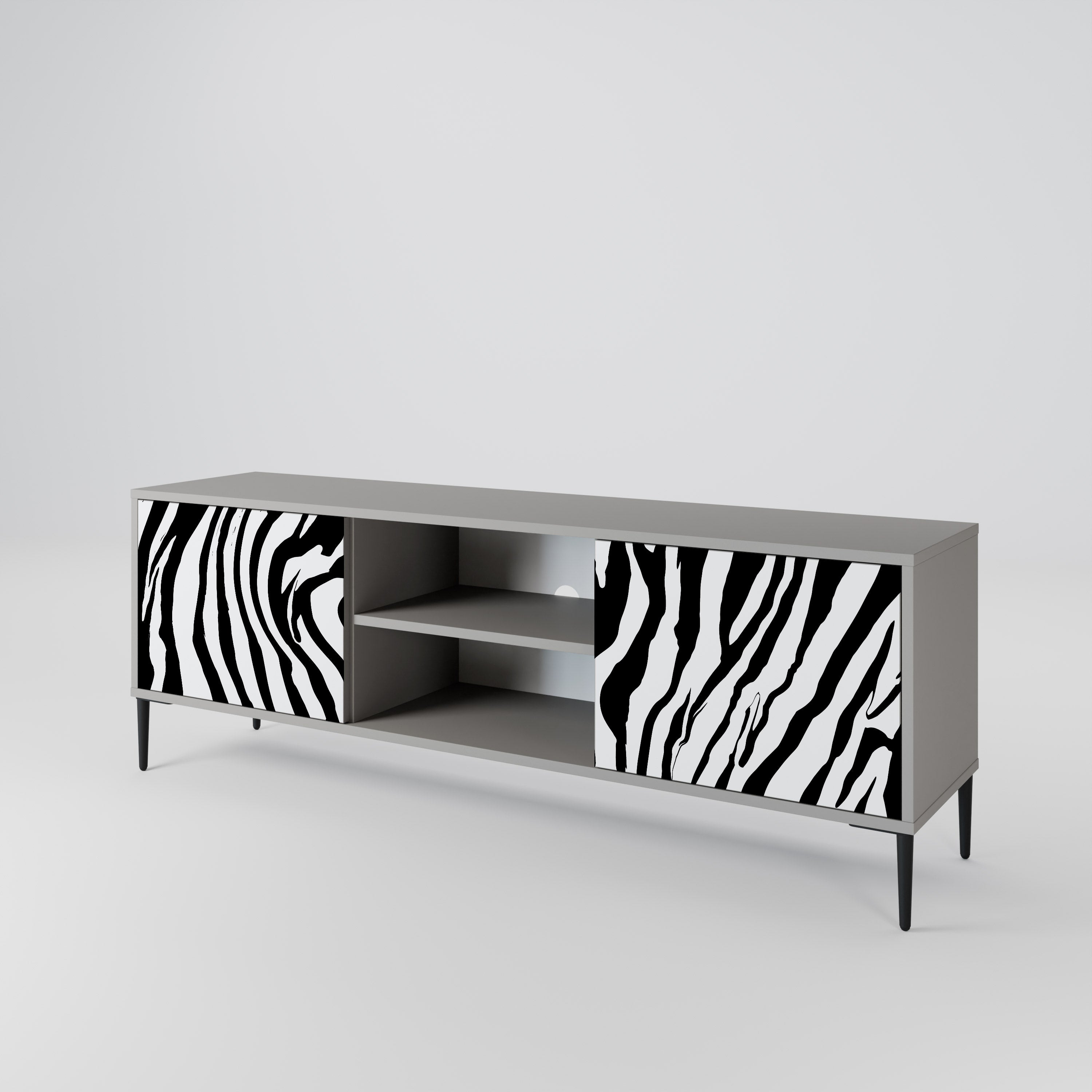 SPLENDID ZEBRA Szafka RTV 2-drzwiowa korpus Szary