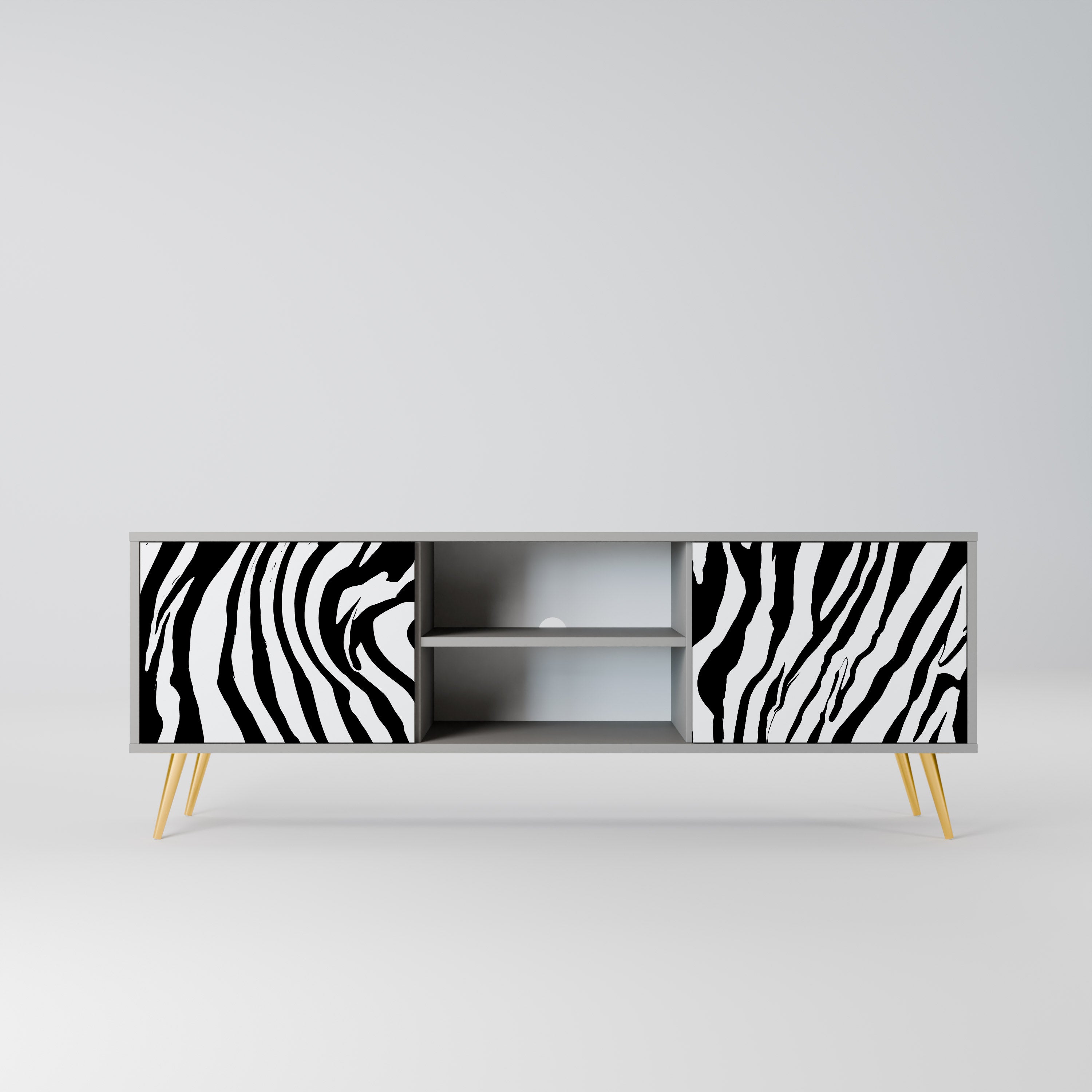 SPLENDID ZEBRA Szafka RTV 2-drzwiowa korpus Szary