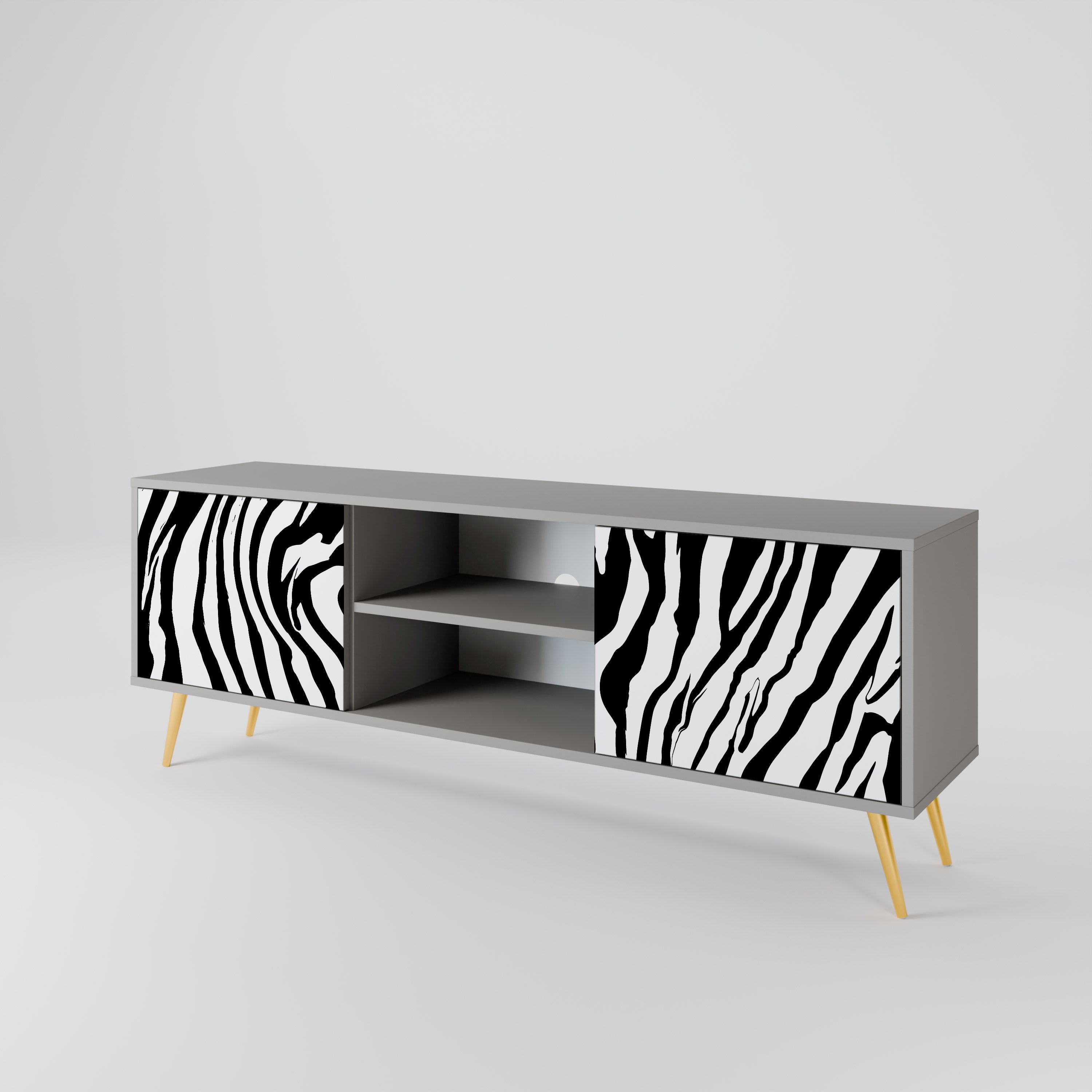 SPLENDID ZEBRA Szafka RTV 2-drzwiowa korpus Szary
