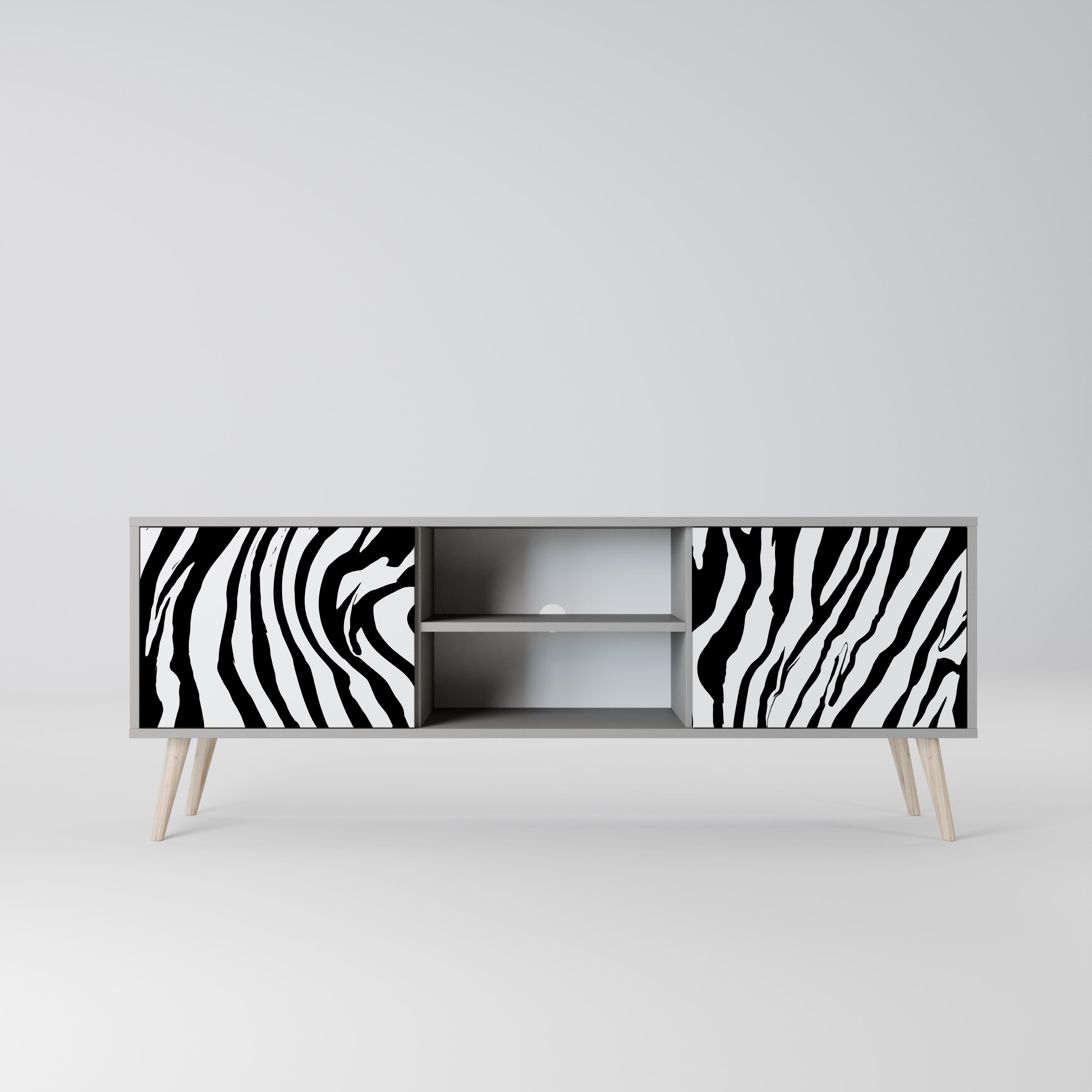 SPLENDID ZEBRA Szafka RTV 2-drzwiowa korpus Szary