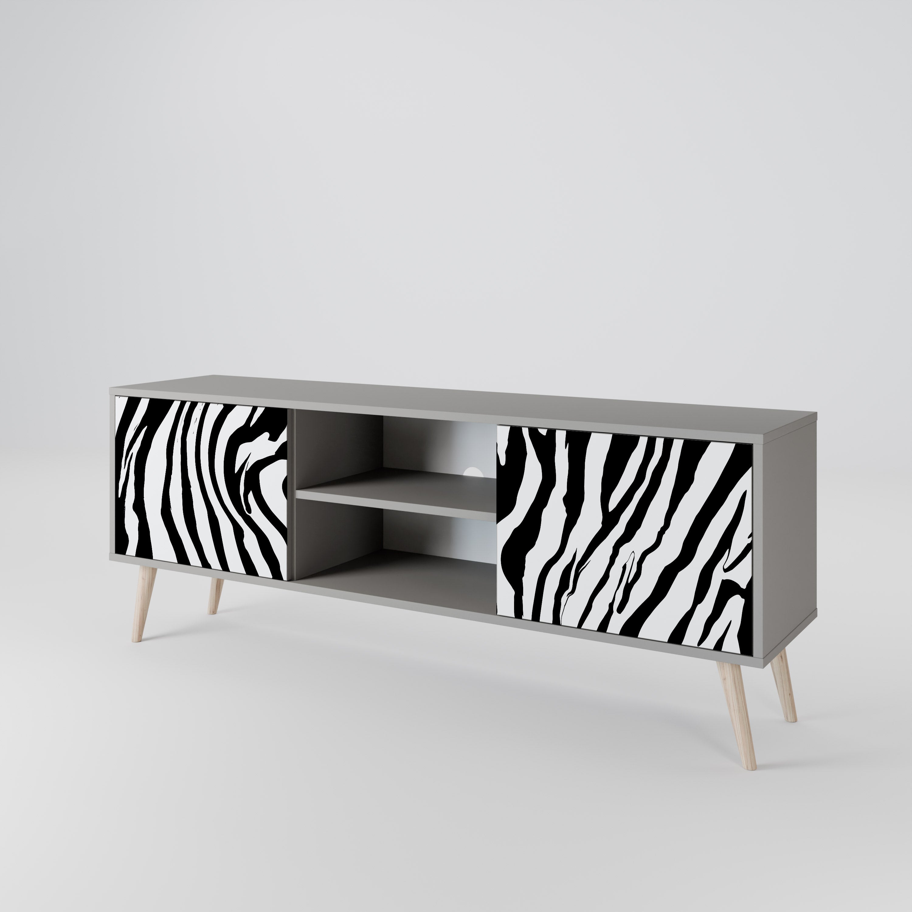 SPLENDID ZEBRA Szafka RTV 2-drzwiowa korpus Szary