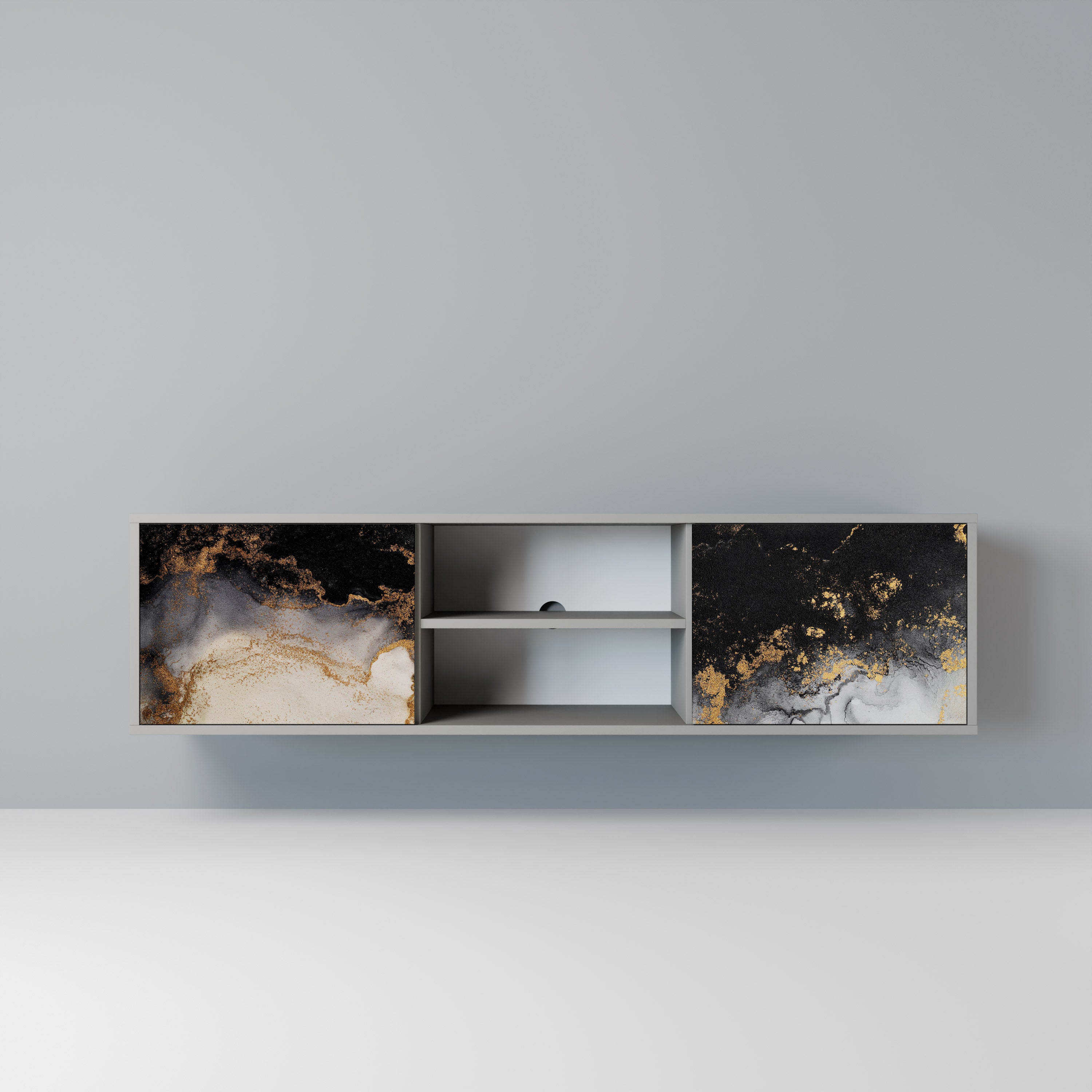 MARBLE OF TOMMORROW Szafka RTV 2-drzwiowa korpus Szary