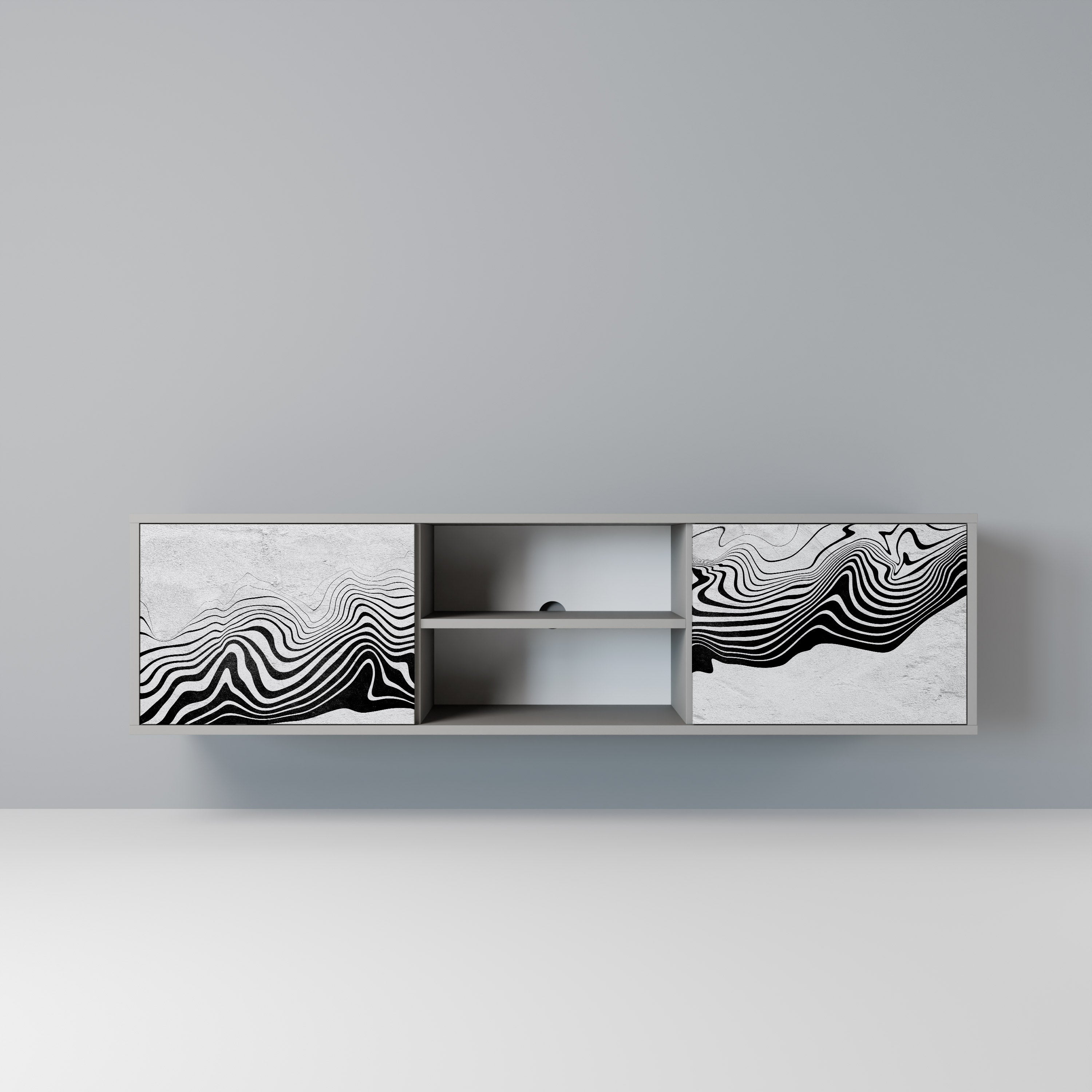 MONOCHROME MIRAGE Szafka RTV 2-drzwiowa korpus Szary