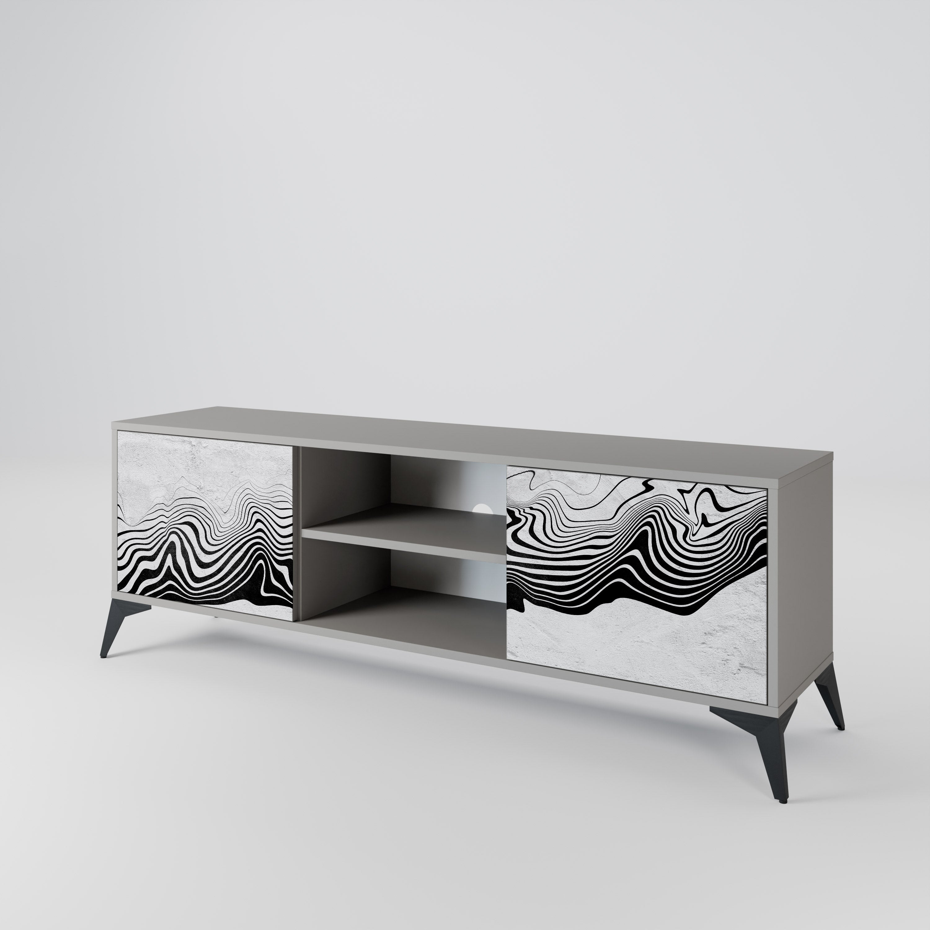MONOCHROME MIRAGE Szafka RTV 2-drzwiowa korpus Szary