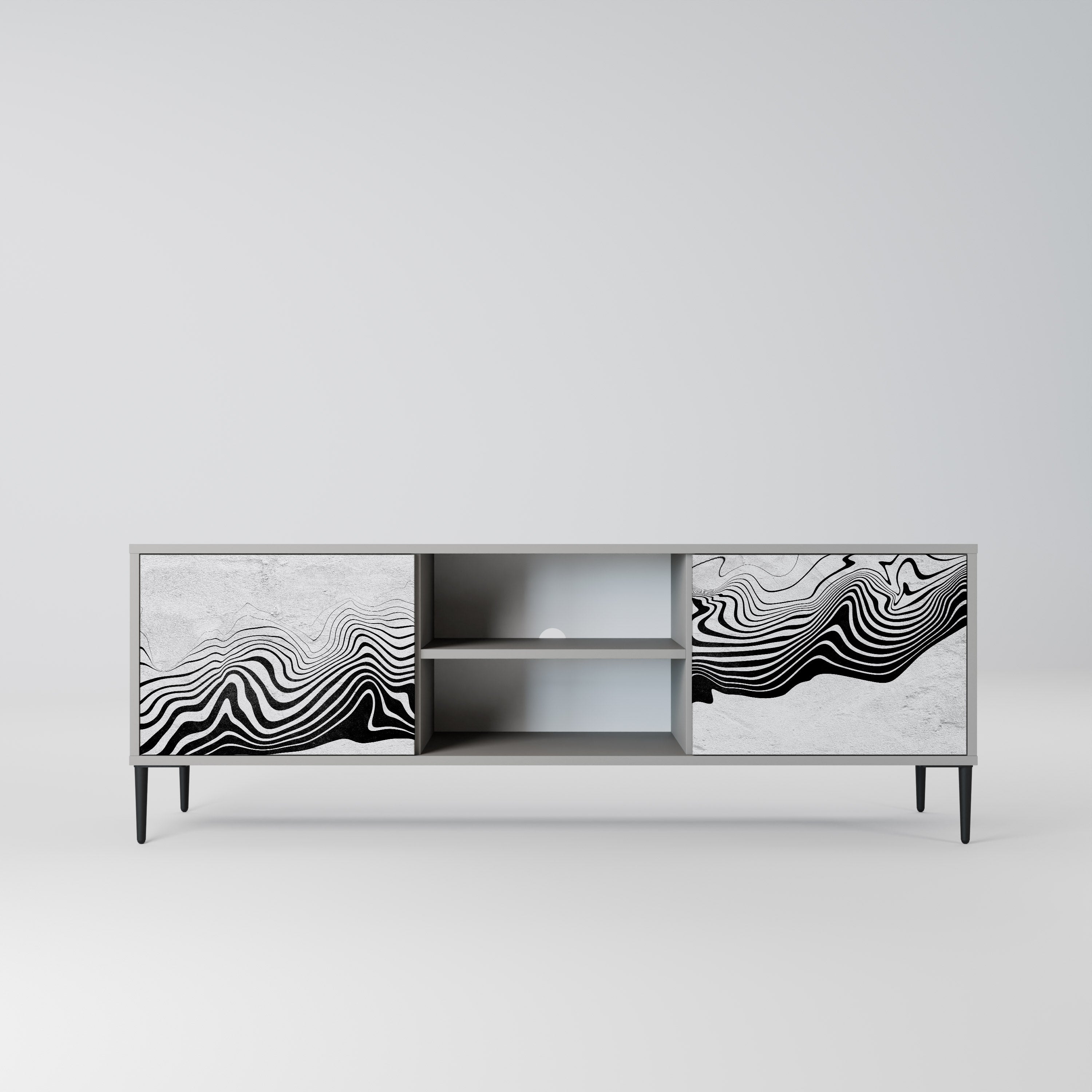 MONOCHROME MIRAGE Szafka RTV 2-drzwiowa korpus Szary