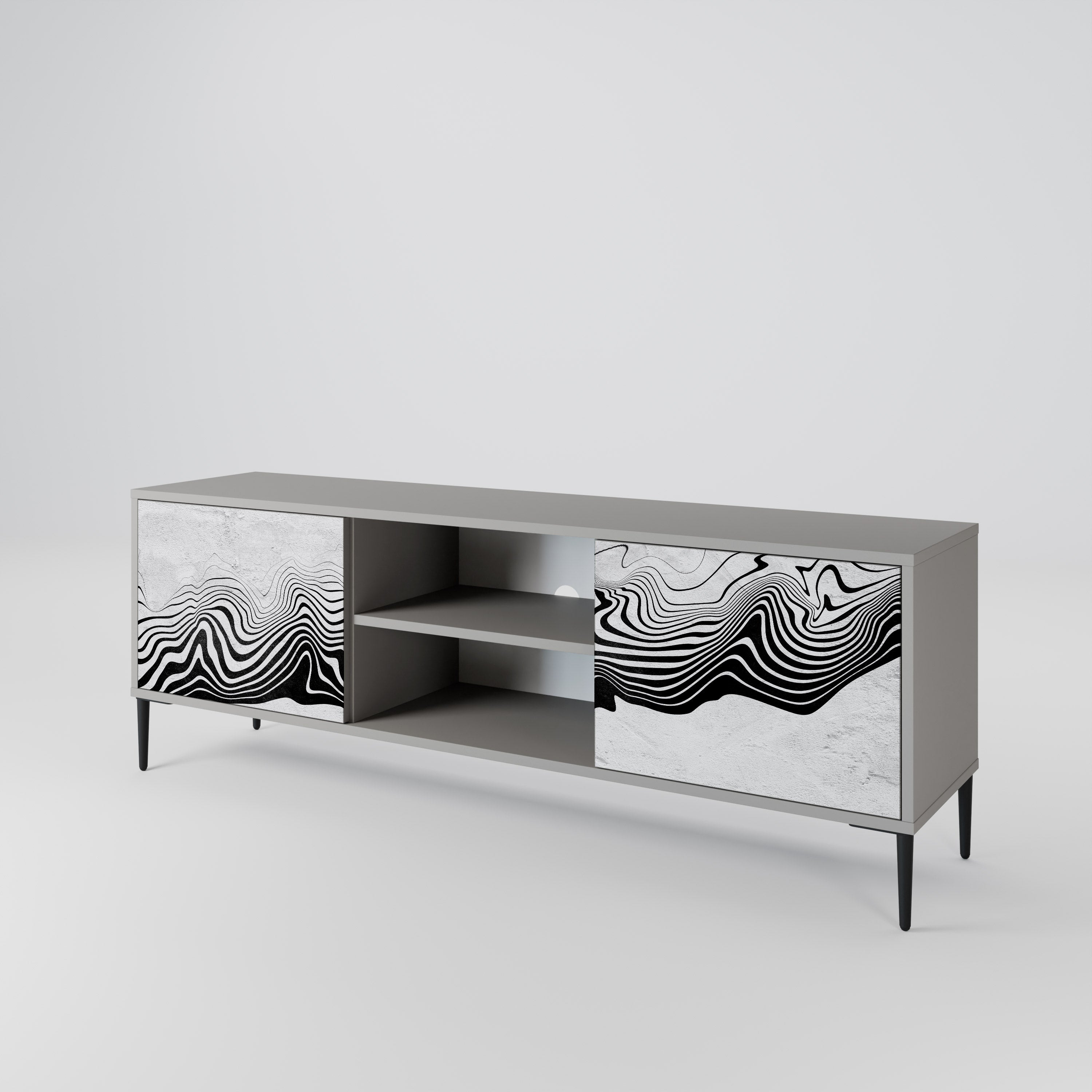 MONOCHROME MIRAGE Szafka RTV 2-drzwiowa korpus Szary