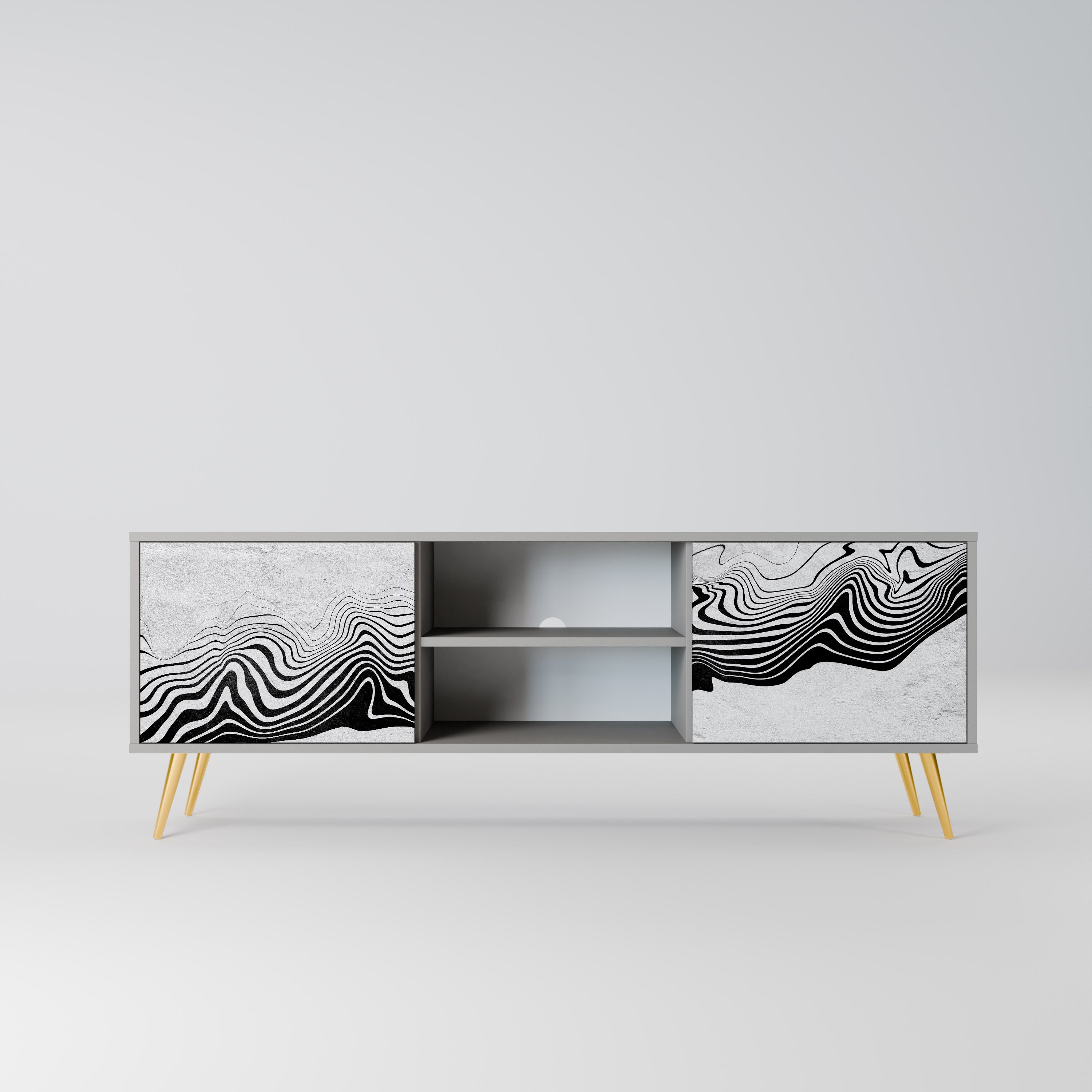 MONOCHROME MIRAGE Szafka RTV 2-drzwiowa korpus Szary