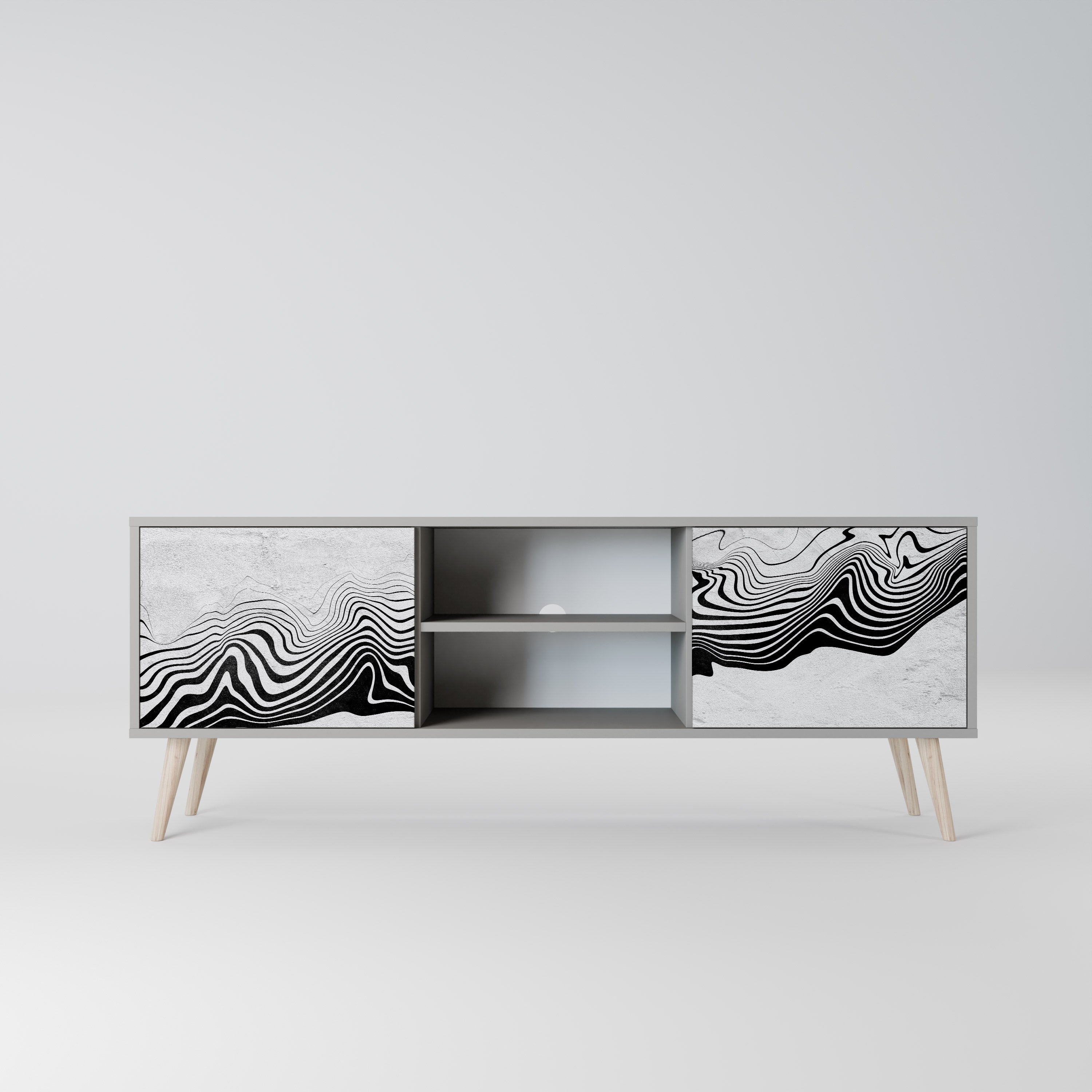 MONOCHROME MIRAGE Szafka RTV 2-drzwiowa korpus Szary