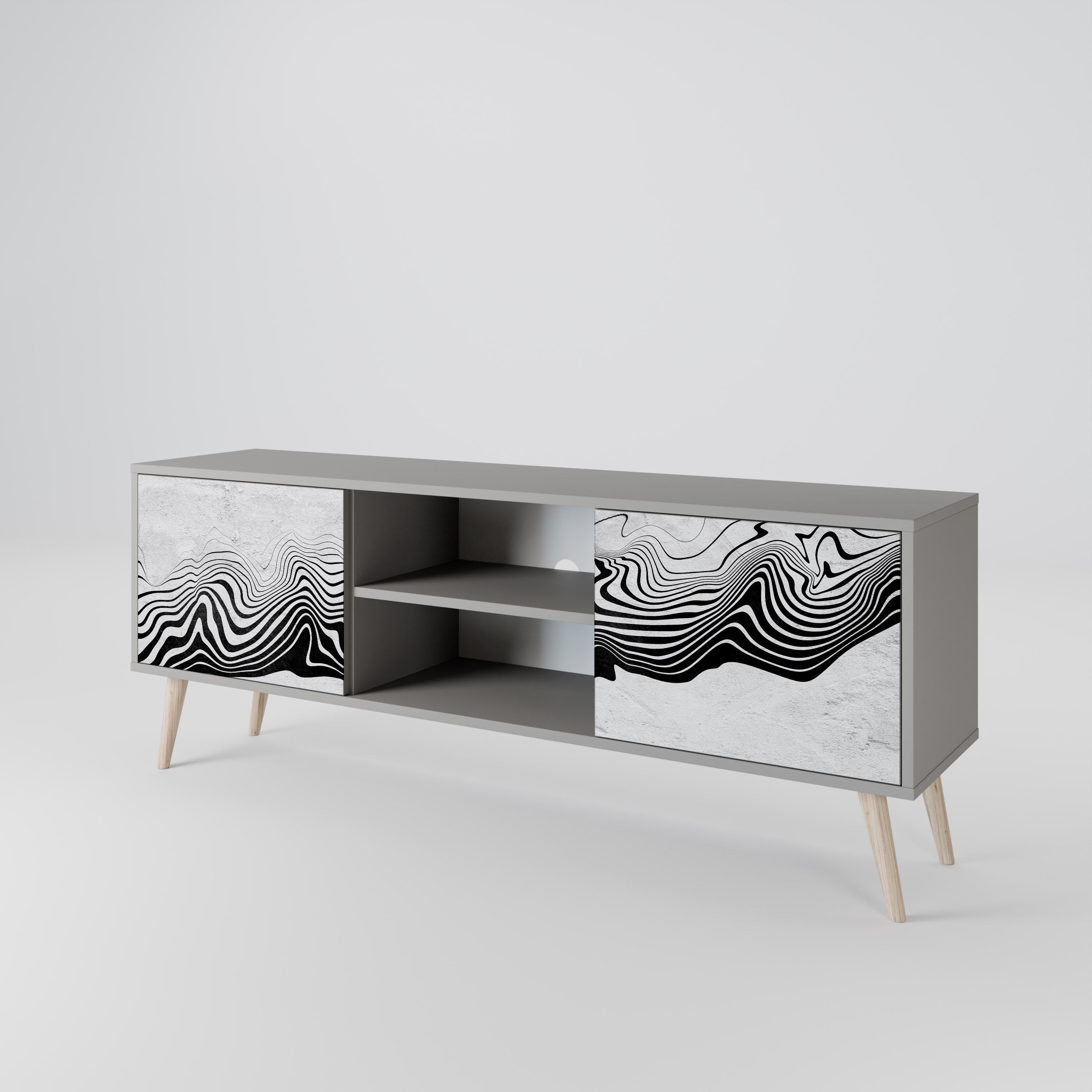 MONOCHROME MIRAGE Szafka RTV 2-drzwiowa korpus Szary