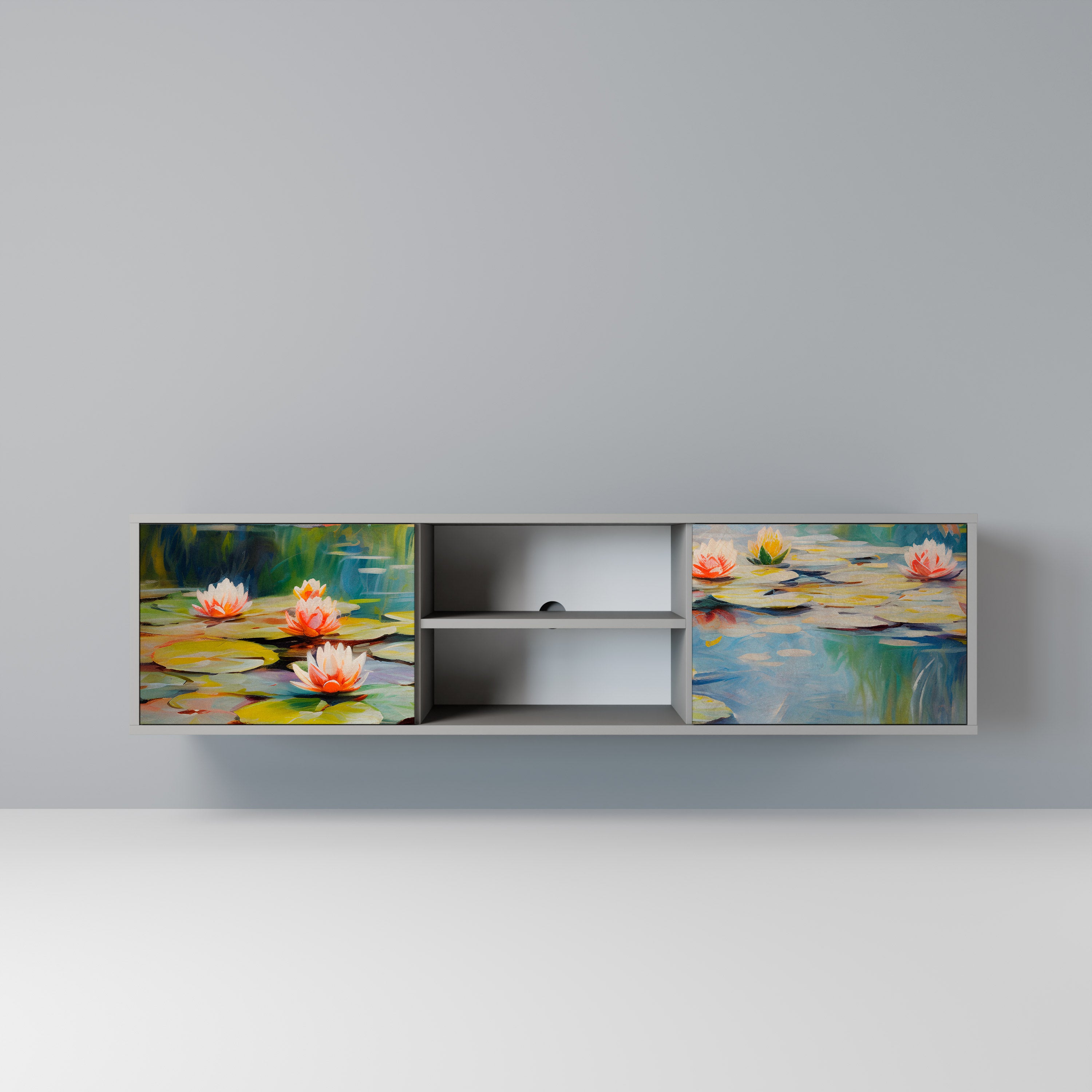 BLOOMING WATERS Szafka RTV 2-drzwiowa korpus Szary