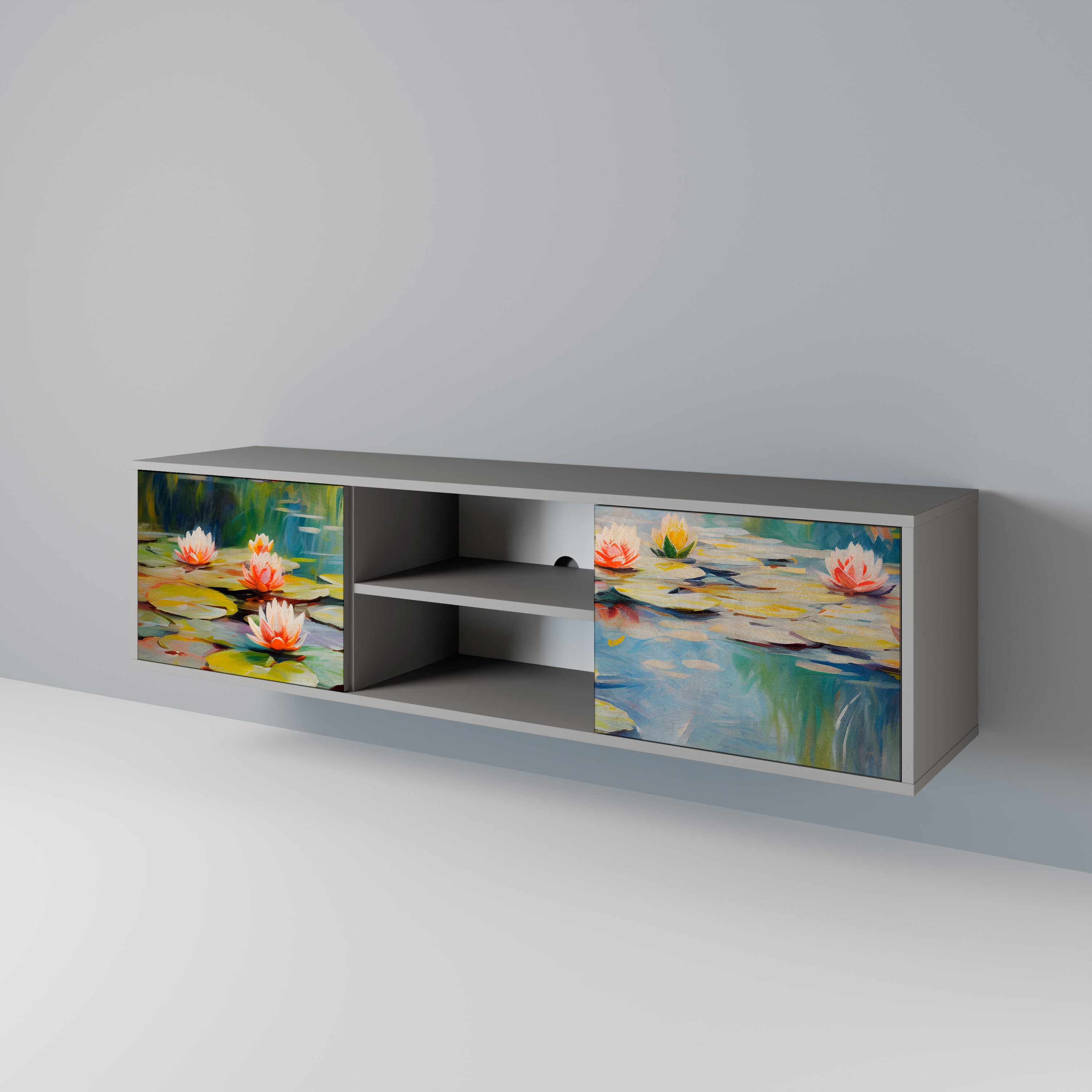 BLOOMING WATERS Szafka RTV 2-drzwiowa korpus Szary