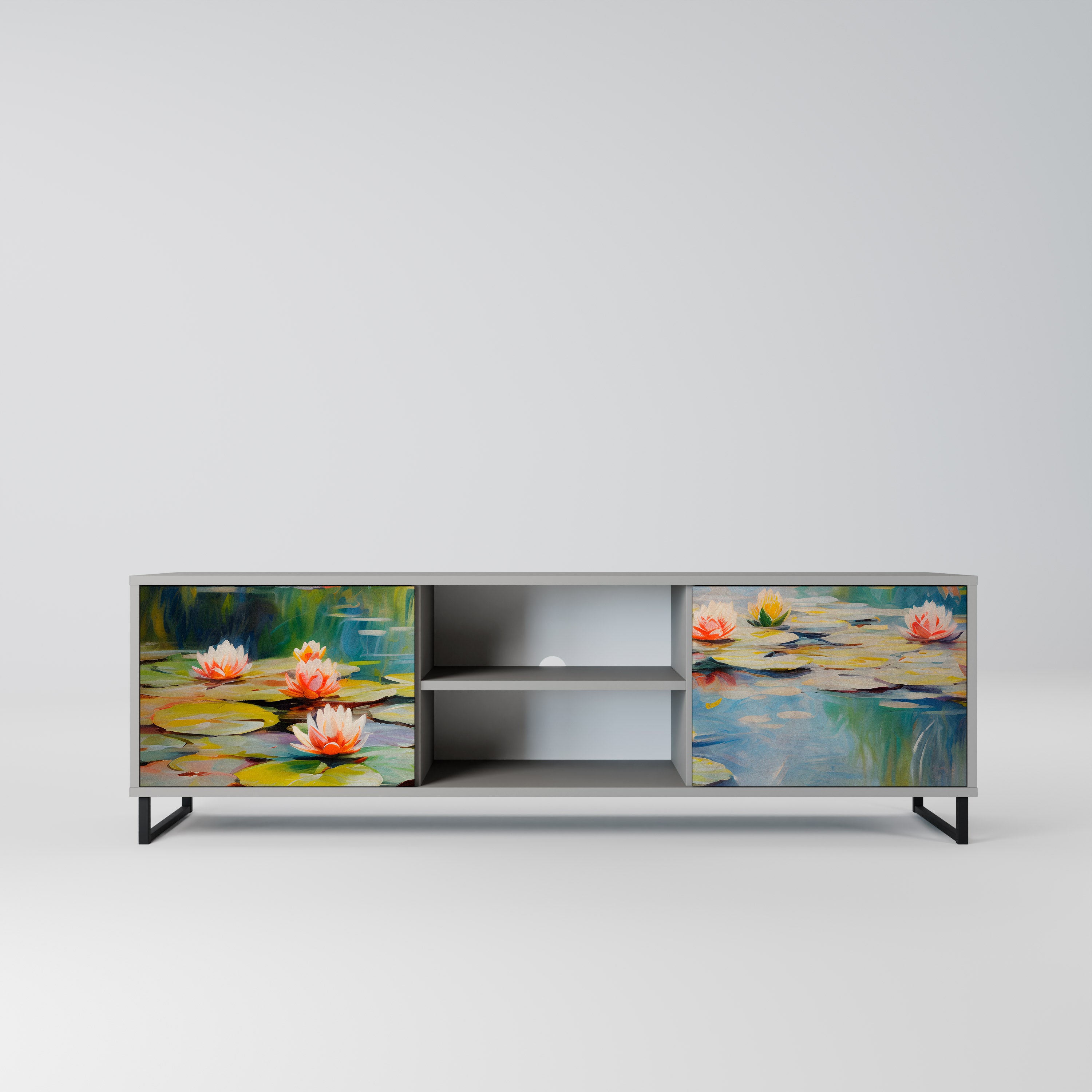BLOOMING WATERS Szafka RTV 2-drzwiowa korpus Szary
